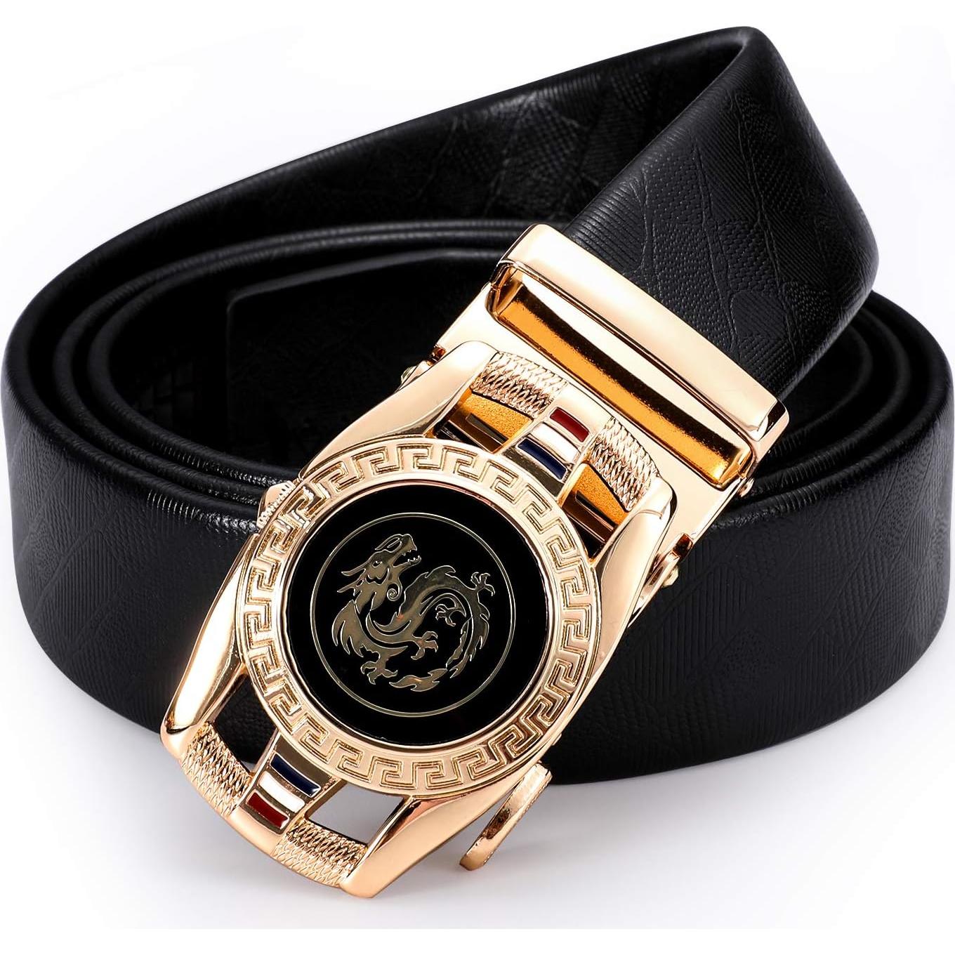 Cinturón de Cuero Genuino Dubulle para Hombres, Ajustable 110-150 cm