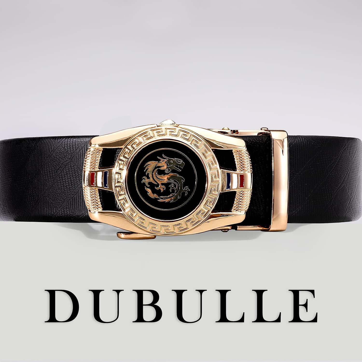 Cinturón de Cuero Genuino Dubulle para Hombres, Ajustable 110-150 cm