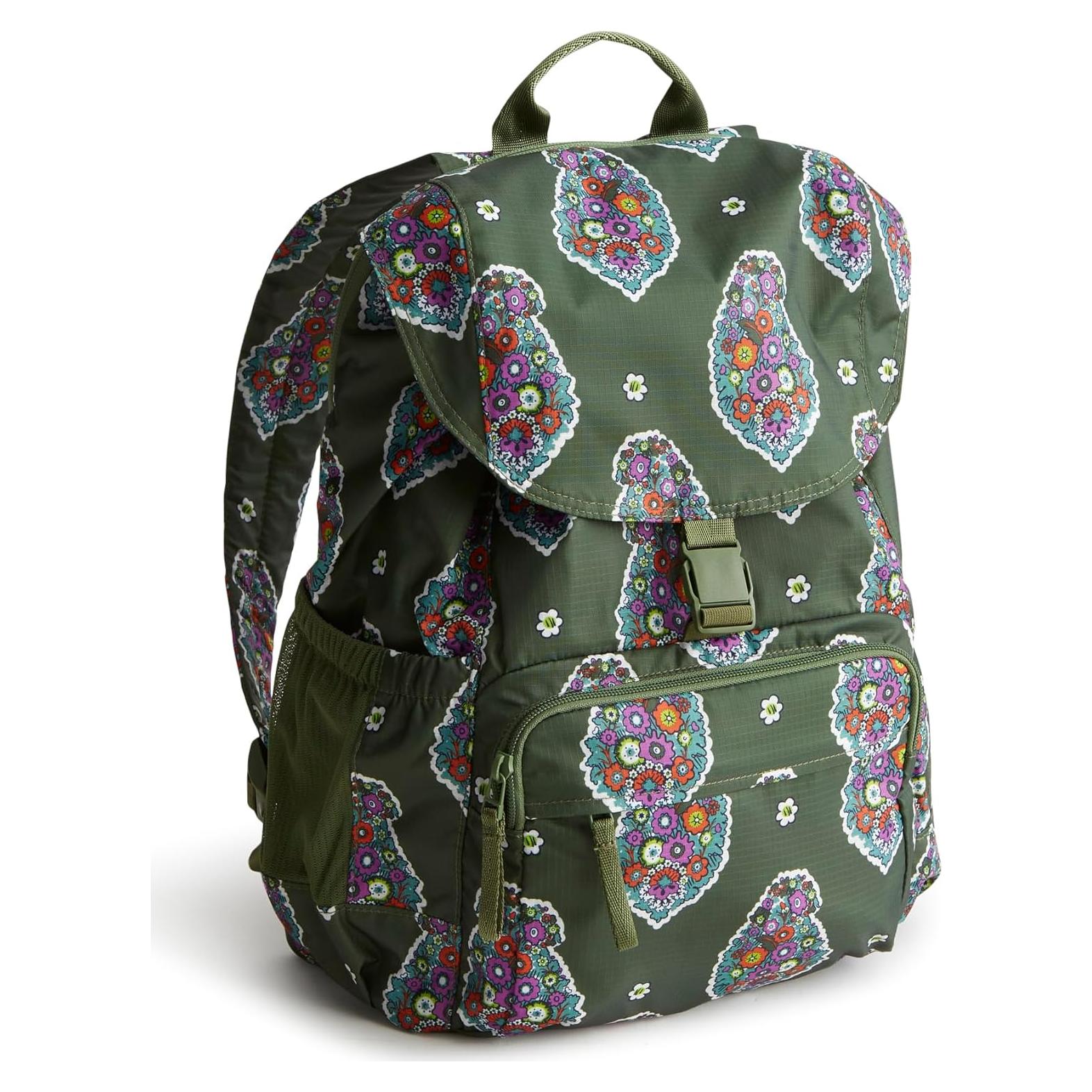 Mochila Vera Bradley Ripstop Kew Gardens Verde 40.6x27.9 cm