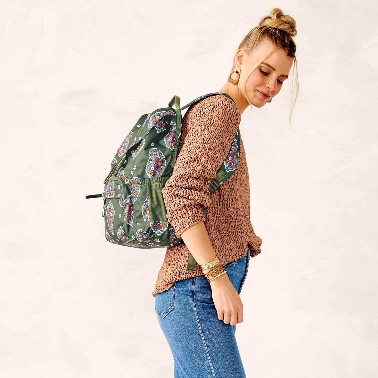 Mochila Vera Bradley Ripstop Kew Gardens Verde 40.6x27.9 cm