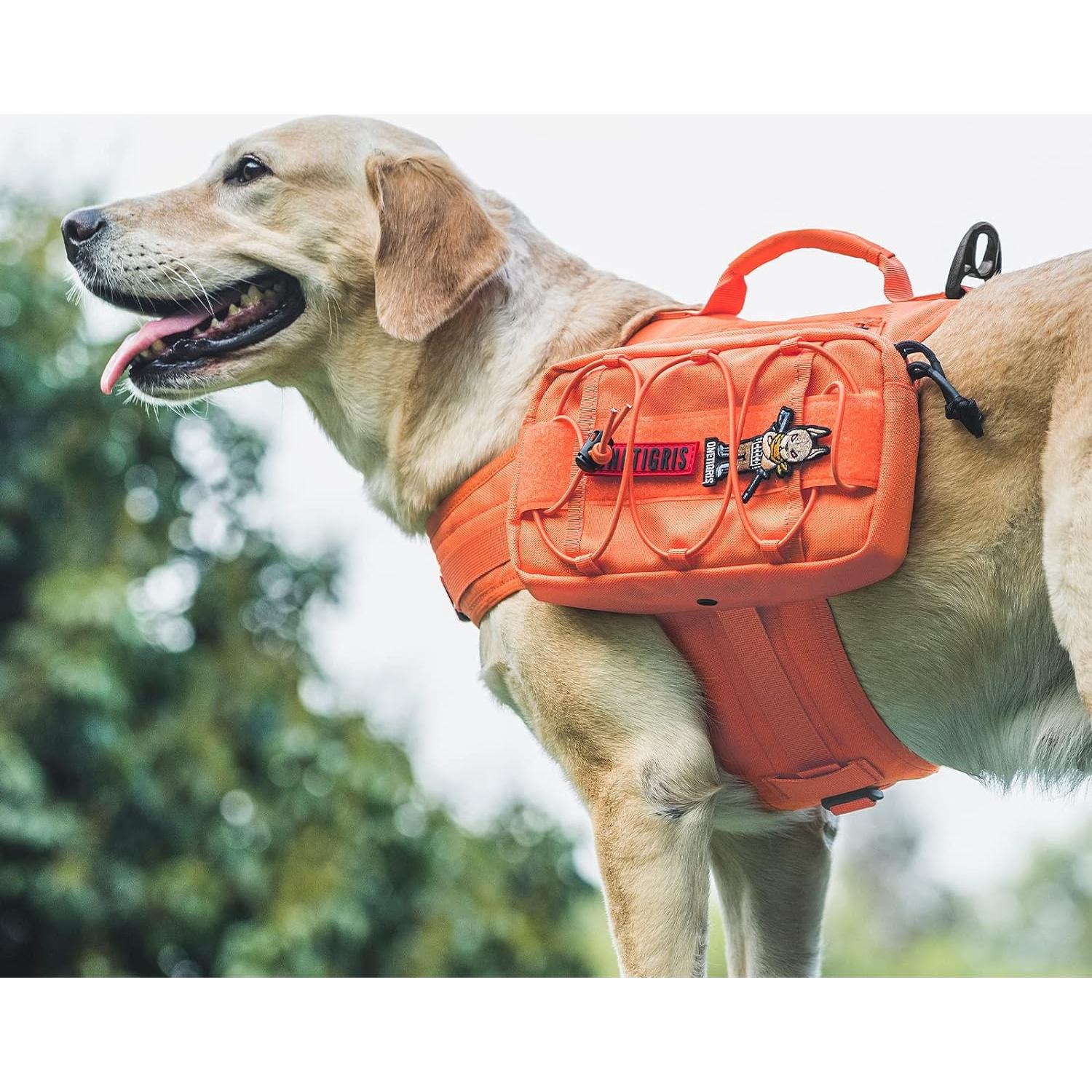 Mochila para Perros OneTigris Mediana Nylon Táctica Naranja