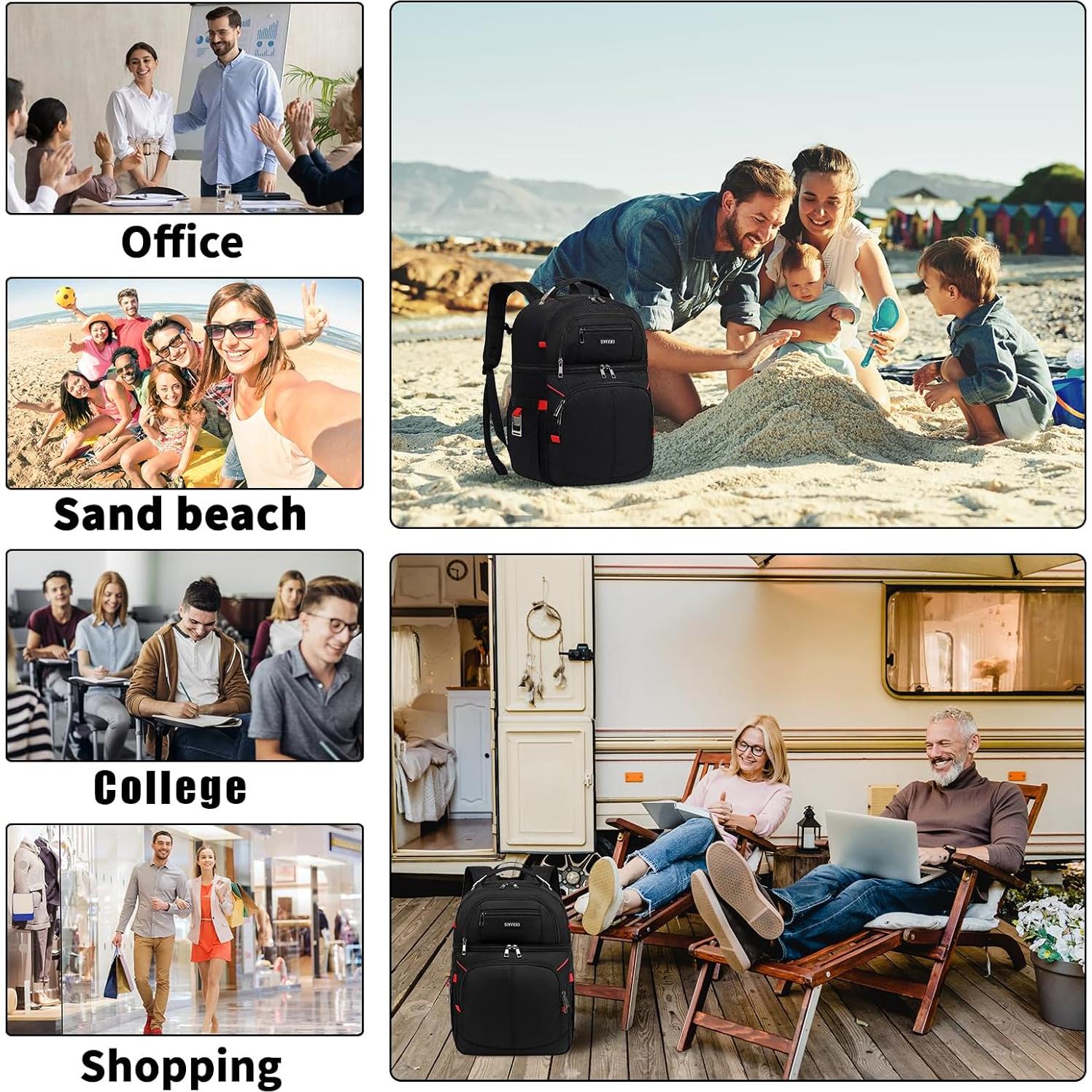 Mochila Enfriadora Aislada SINVICKO 30L Impermeable Roja/Negra