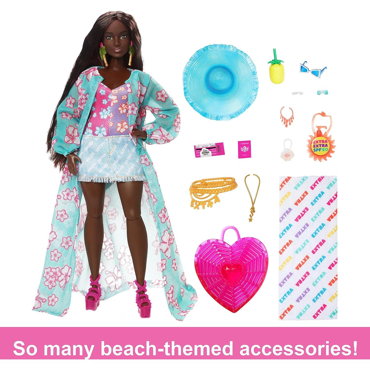 Muñeca Barbie Extra Fly Playa con Accesorios de Viaje
