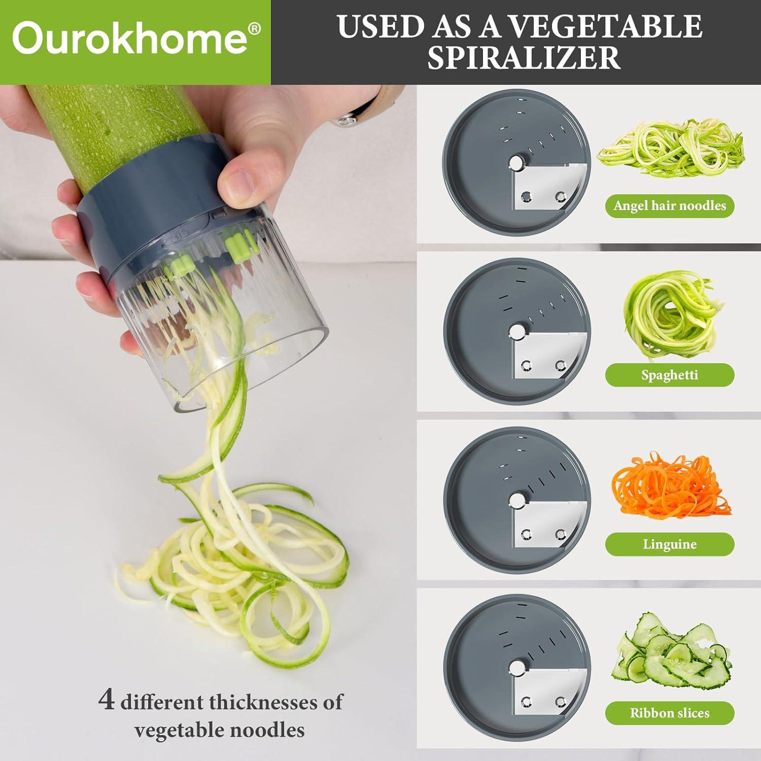 Picador de Verduras Ourokhome 12 en 1 Manual Verde