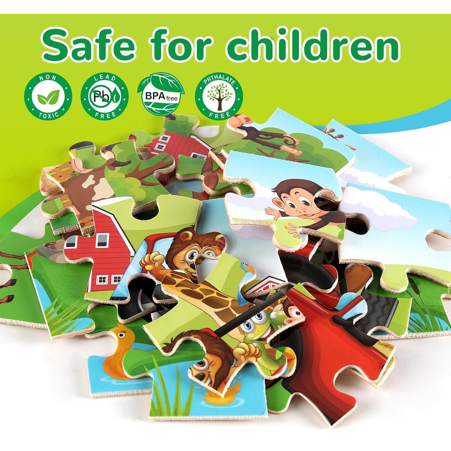 Rompecabezas de Madera NASHRIO para Niños 3-8 Años - Set 4 Piezas