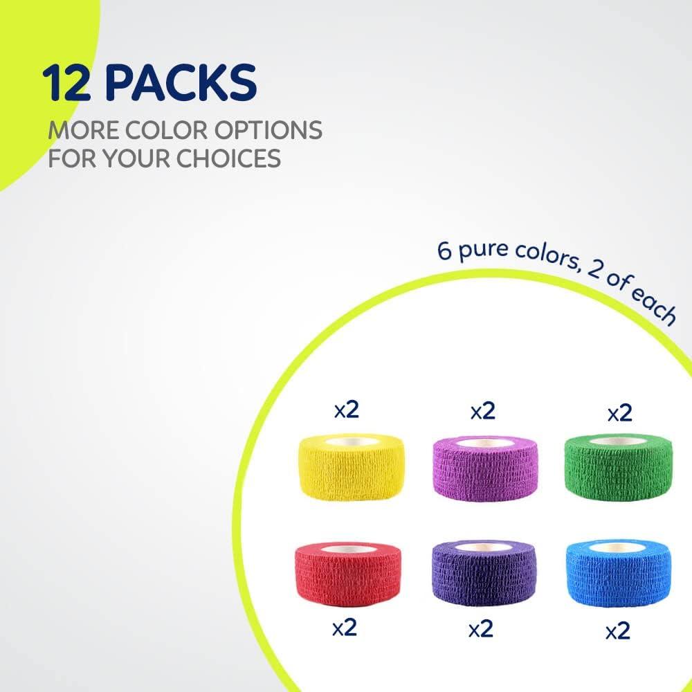 Venda Autoadhesiva WePet para Mascotas 2.54 cm - 12 Rollos