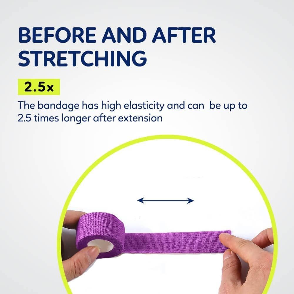 Venda Autoadhesiva WePet para Mascotas 2.54 cm - 12 Rollos