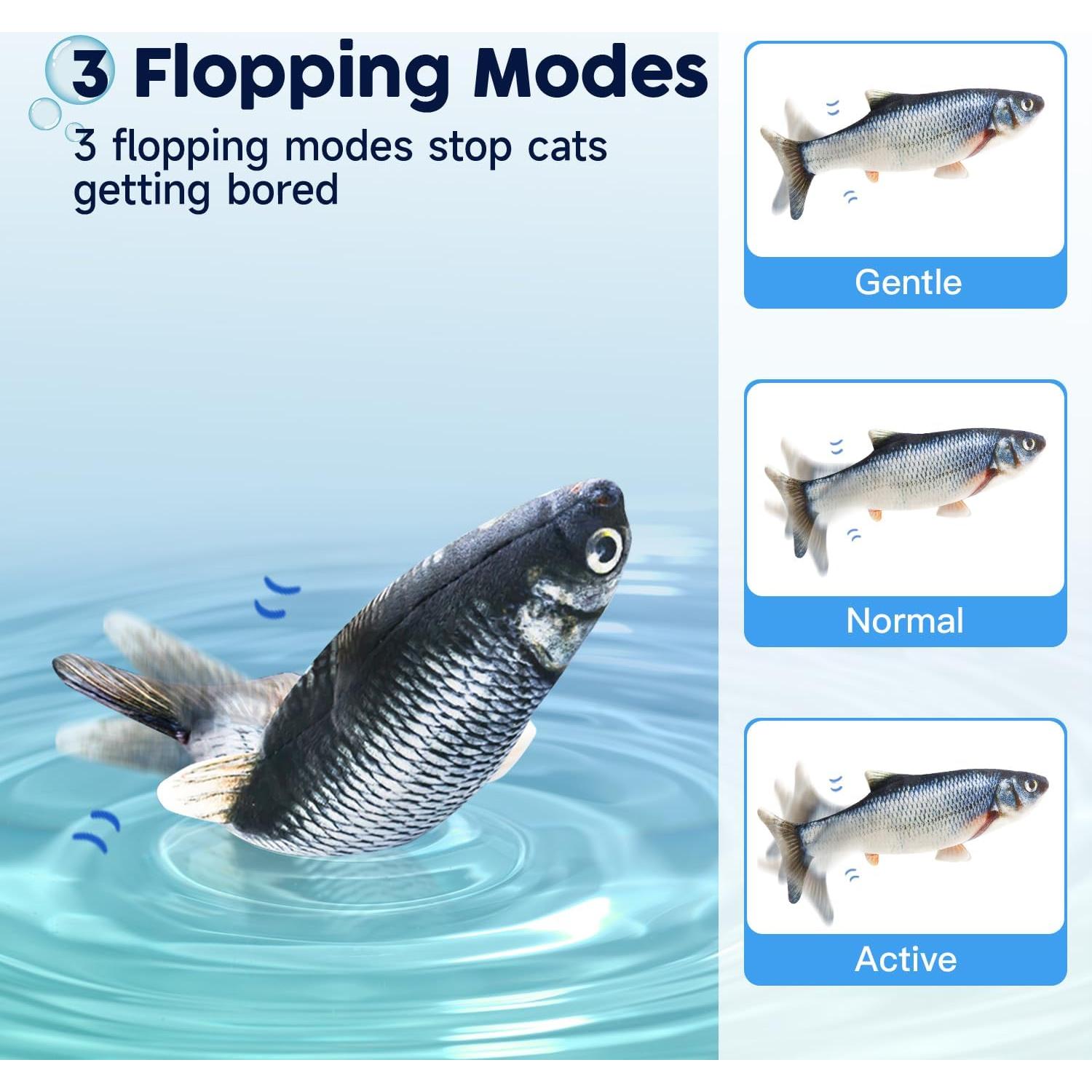 Juguete Interactivo para Gatos Potaroma Pez Flop 26.7cm