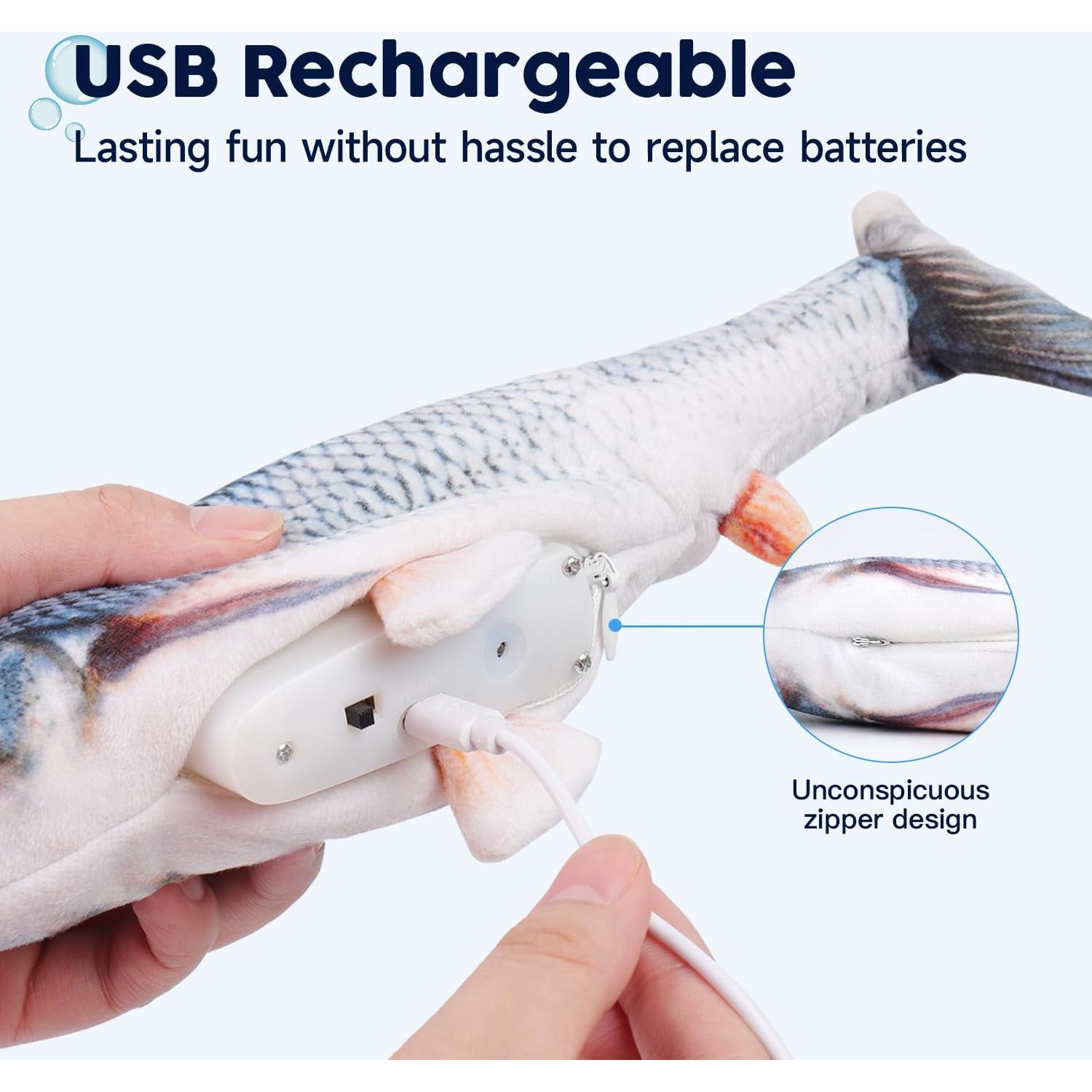 Juguete Interactivo para Gatos Potaroma Pez Flop 26.7cm