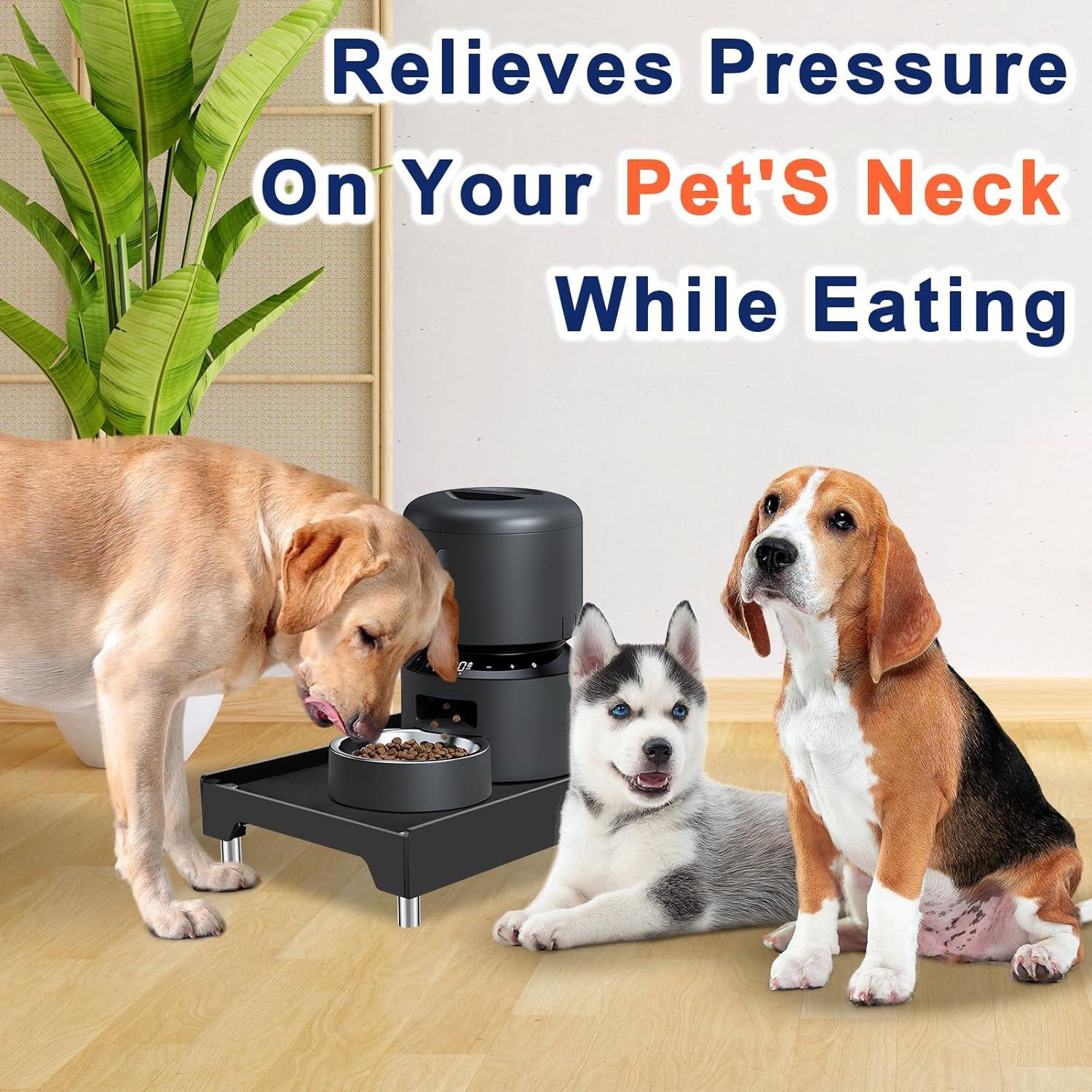 Soporte Elevado para Comida de Perros Beautyflier, Ajustable, Negro