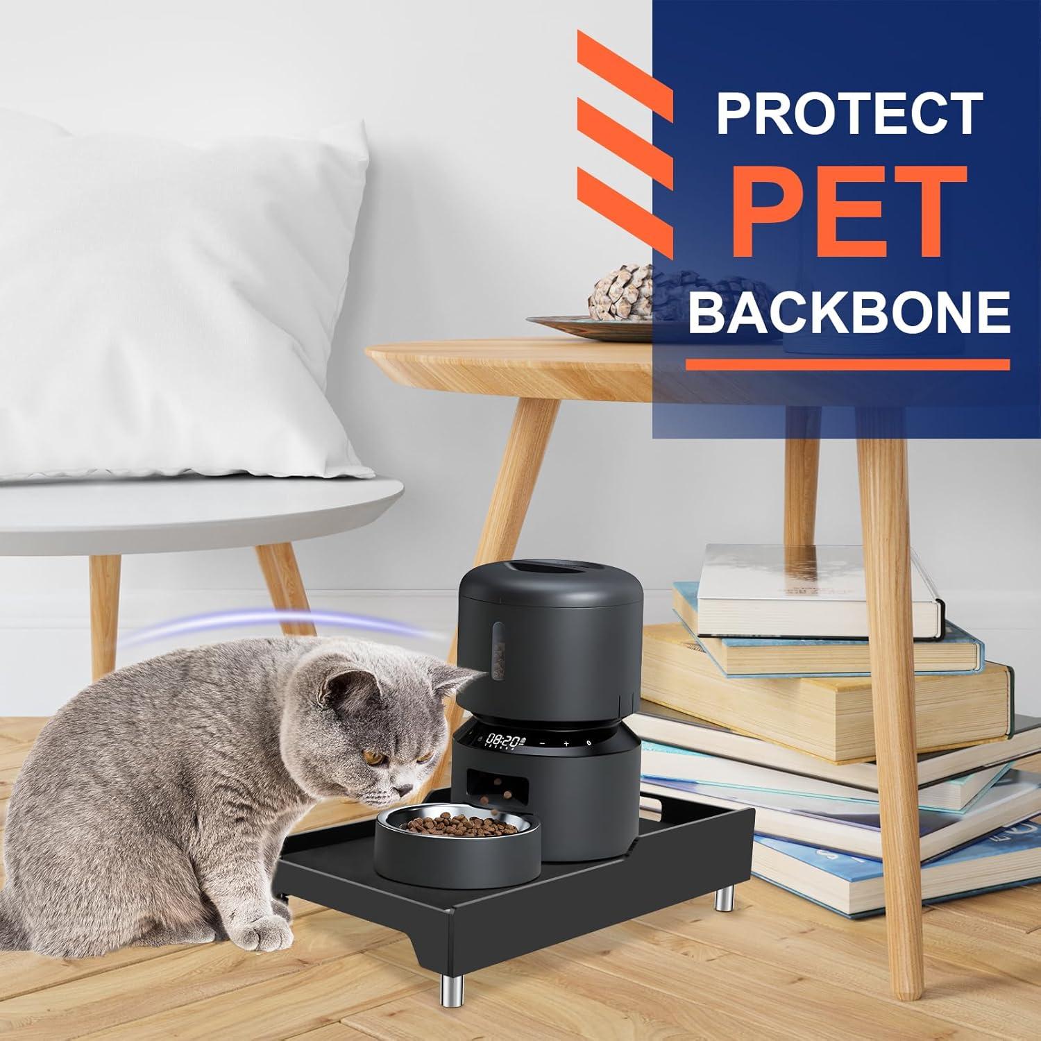 Soporte Elevado para Comida de Perros Beautyflier, Ajustable, Negro