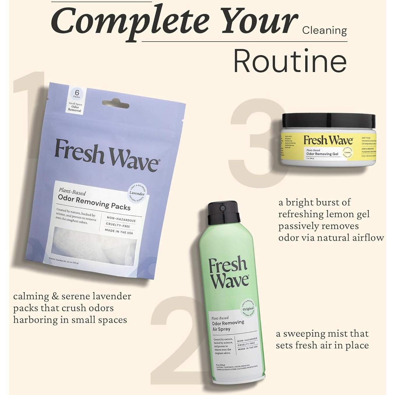 Paquetes Eliminadores de Olores Fresh Wave Lavanda - 6 Unidades