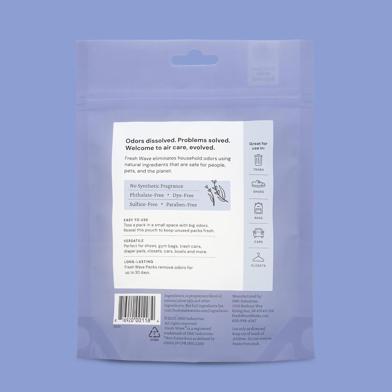 Paquetes Eliminadores de Olores Fresh Wave Lavanda - 6 Unidades