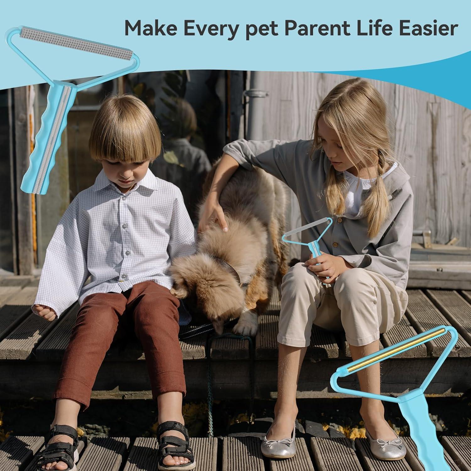 Removedor de Pelusa Manual BSIWWO Azul 16.6 cm para Mascotas