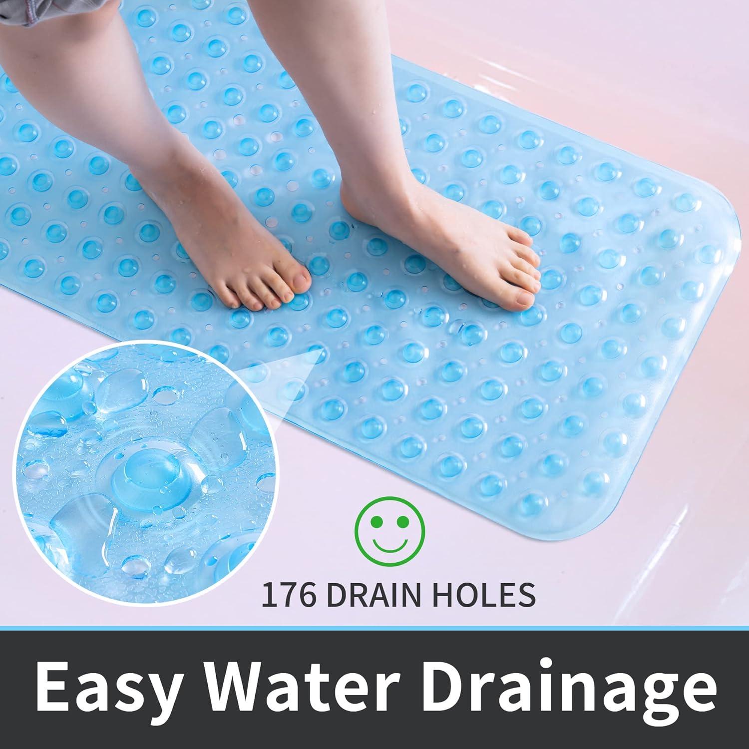 Alfombra de Ducha Antideslizante ROSMARUS 40.6x99.1cm Azul