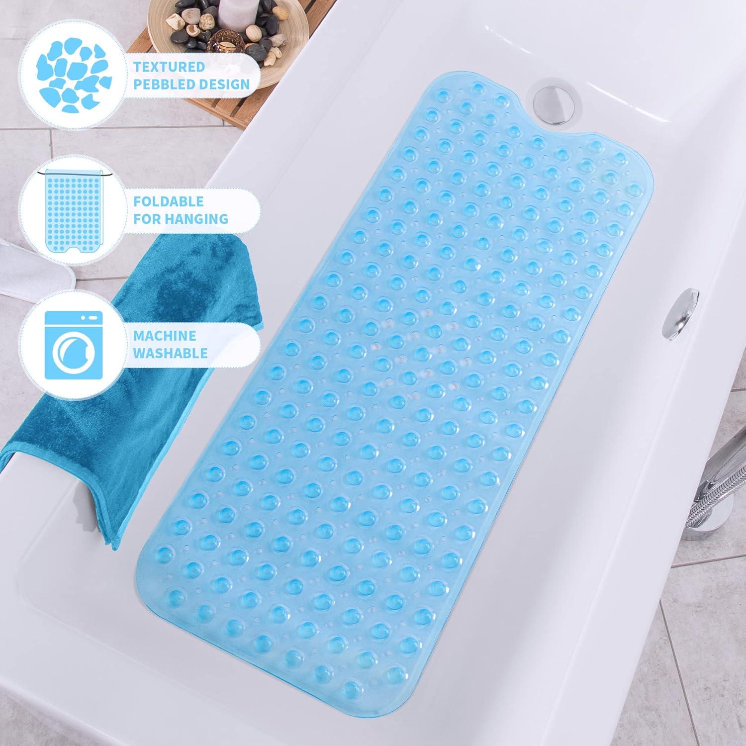 Alfombra de Ducha Antideslizante ROSMARUS 40.6x99.1cm Azul