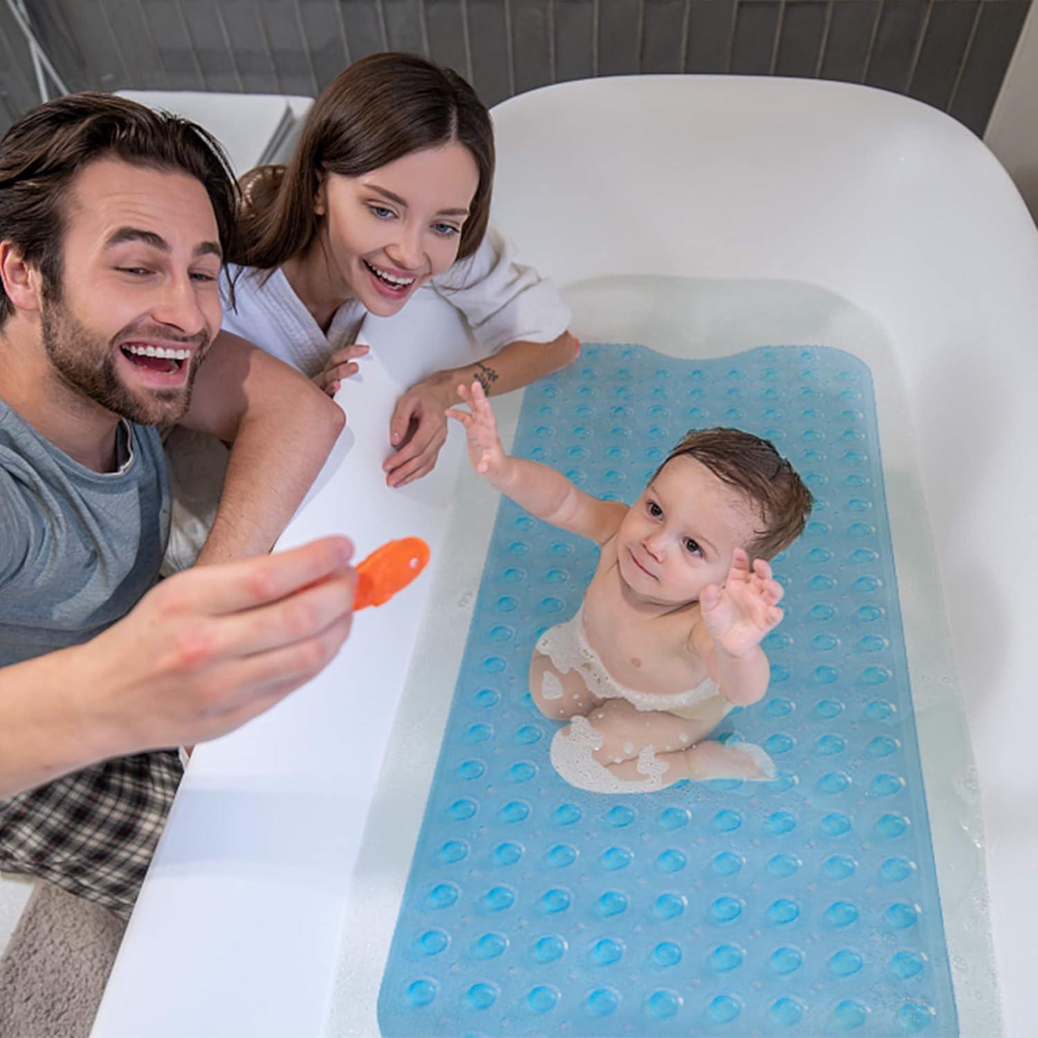 Alfombra de Ducha Antideslizante ROSMARUS 40.6x99.1cm Azul