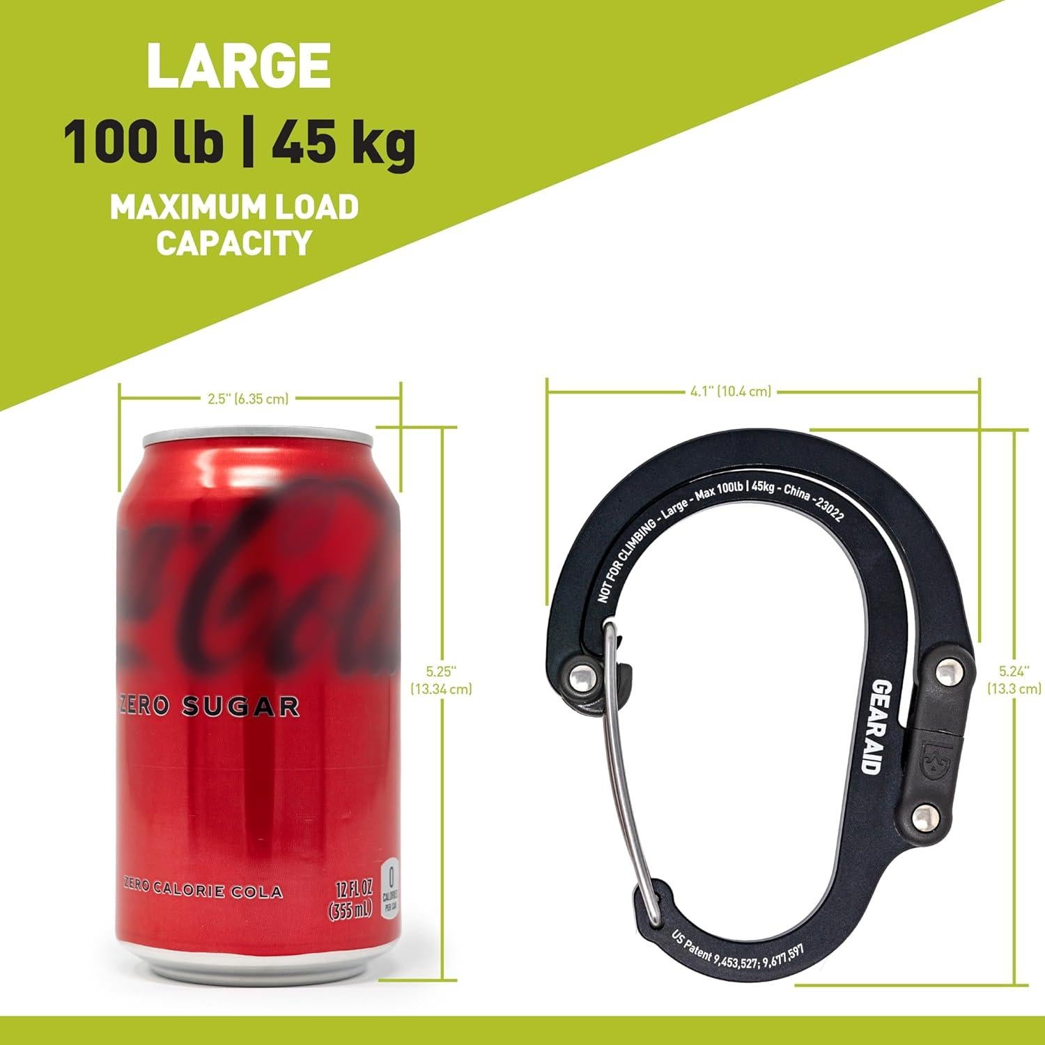 Heroclip GEAR AID Grande Clip Carabinero 45 kg Negro/Azul