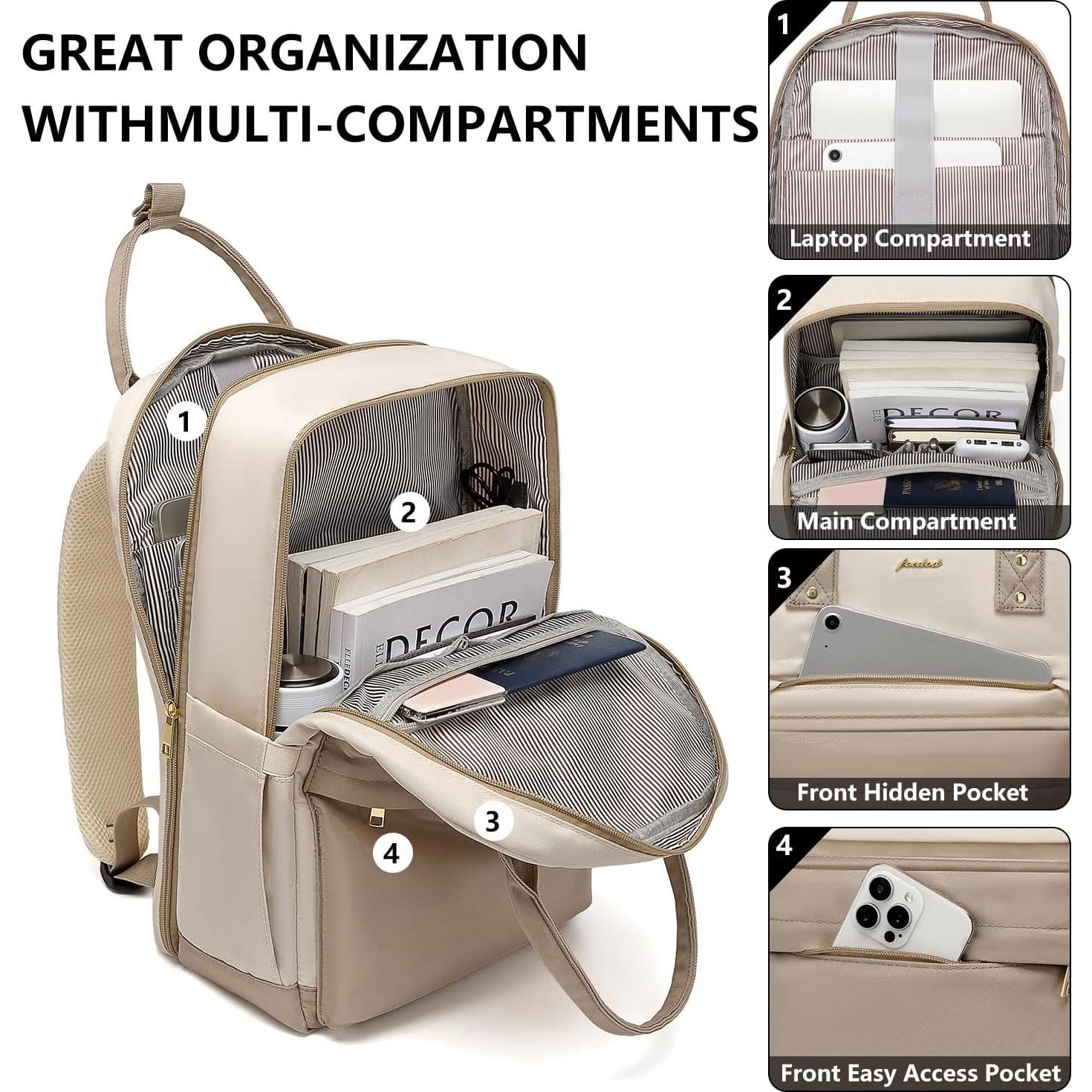 Mochila para Laptop FOCDOD 15.6" Impermeable con Cargador USB