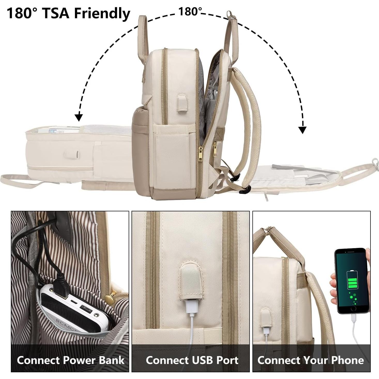 Mochila para Laptop FOCDOD 15.6" Impermeable con Cargador USB