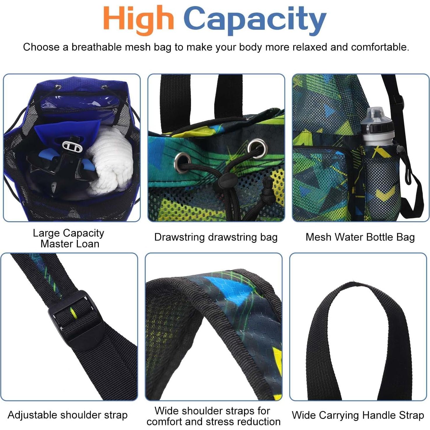 Mochila de Malla RHCPFOVR para Natación - 30x15x46cm