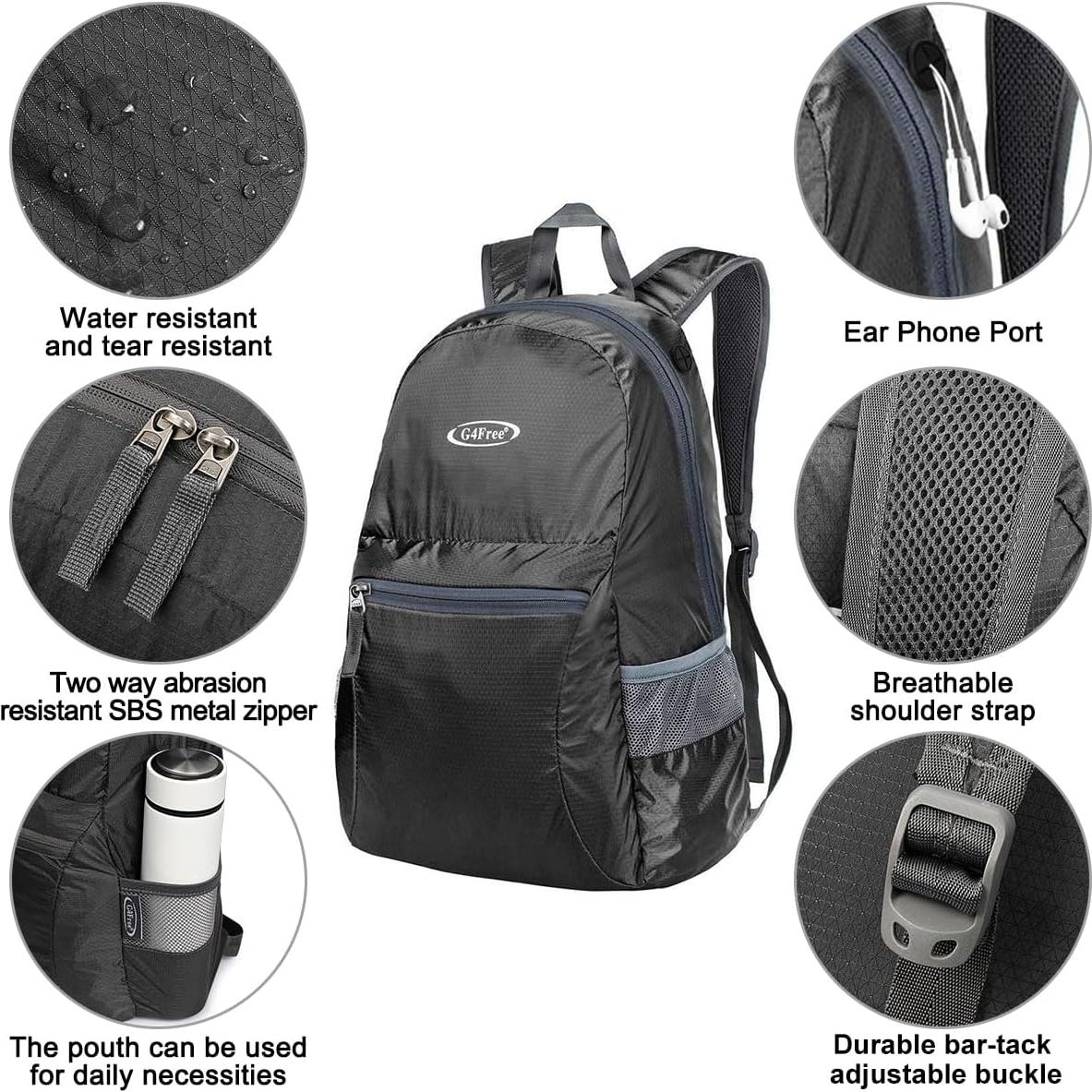 Mochila Plegable G4Free 20L Ligera para Viajes y Senderismo