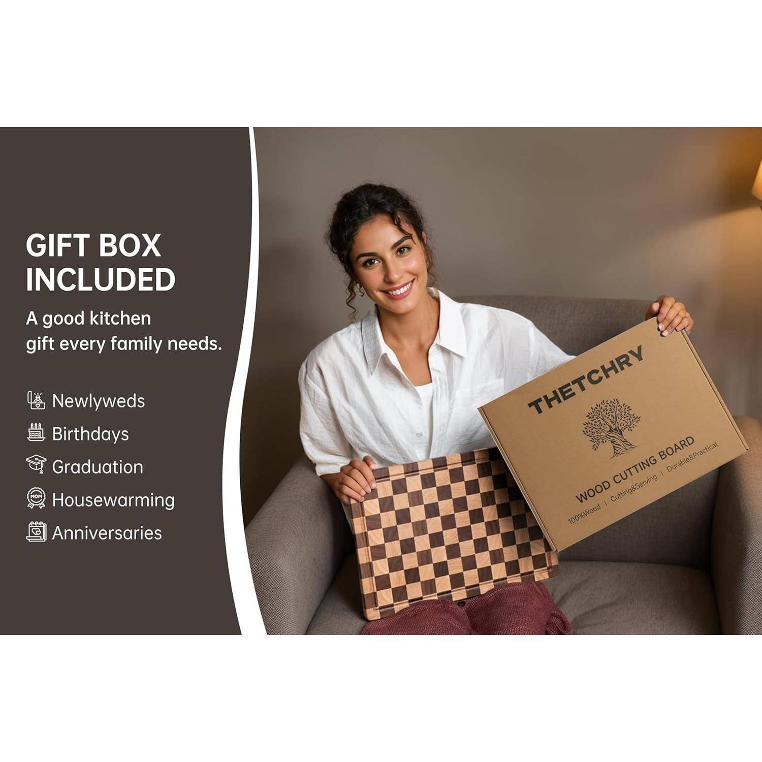 Tabla de Cortar de Madera Acacia THETCHRY 35.56x27.94cm