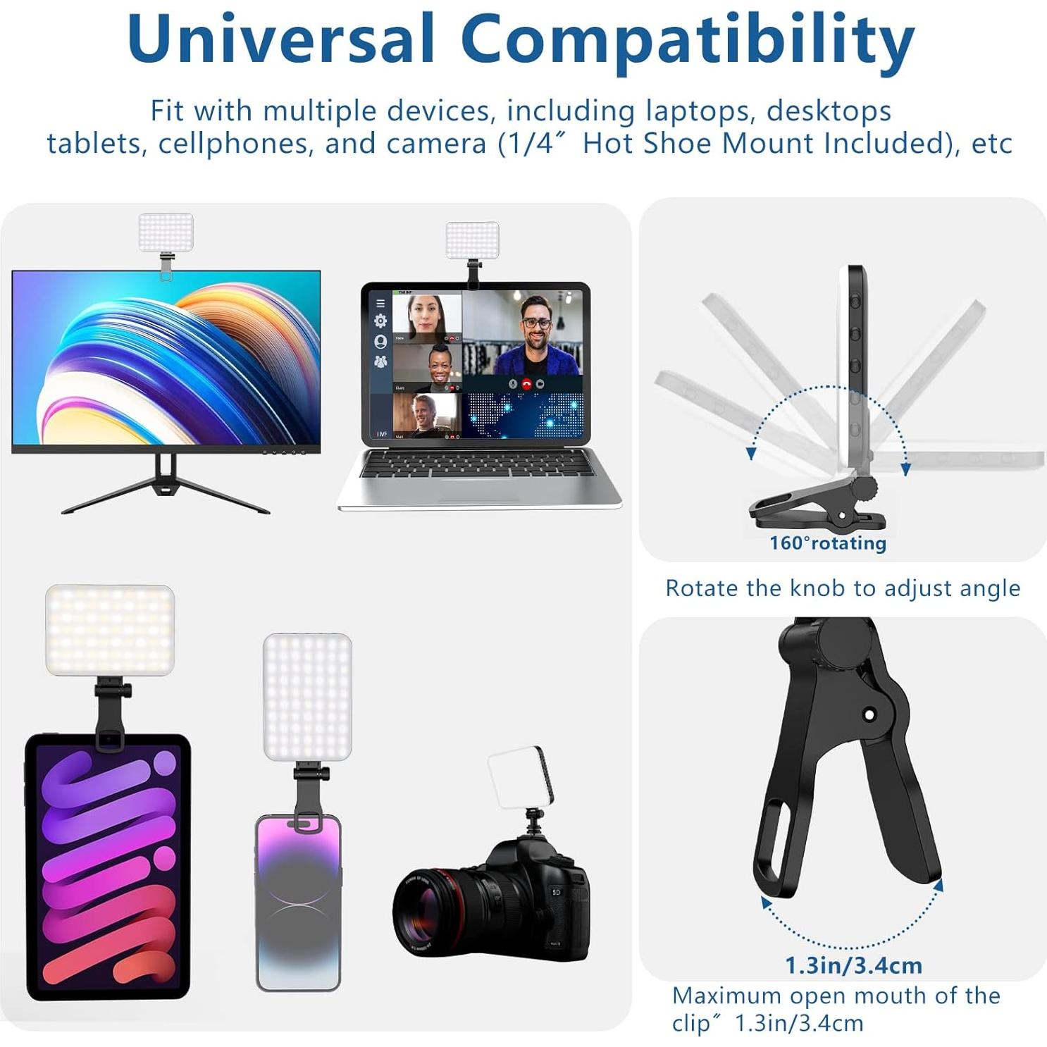 Luz de Selfie LED Portátil ALTSON 2200mAh 3 Modos 10 Niveles