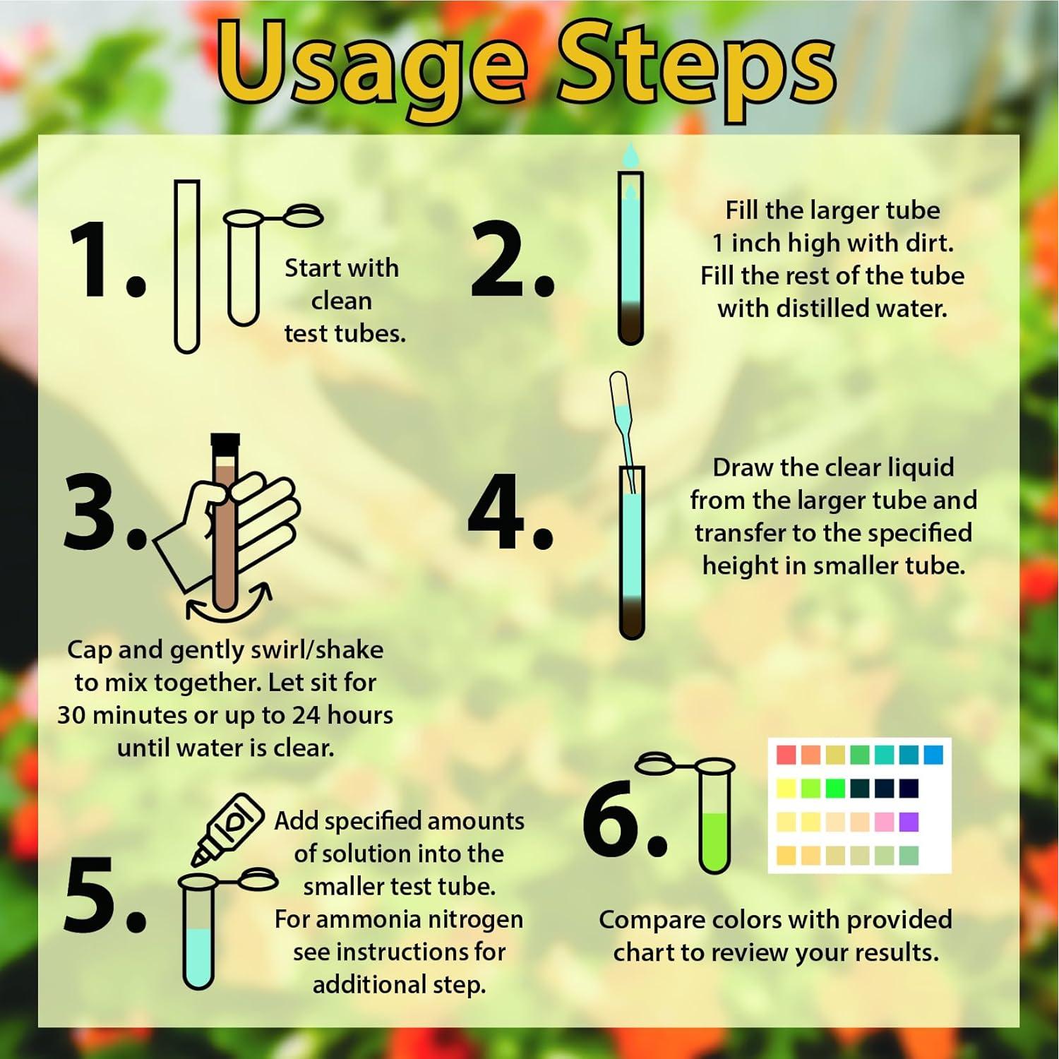 Kit de Prueba de Suelo Dewilde - 140 Pruebas pH, Nitrógeno, Fósforo, Potasio