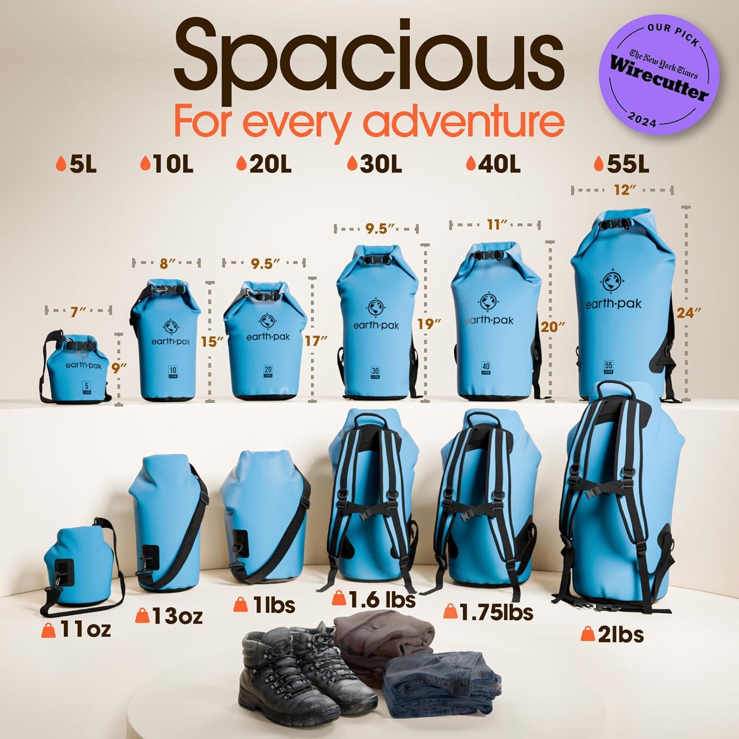 Bolsa Secadora Impermeable Earth Pak 5L - Ideal para Viajes
