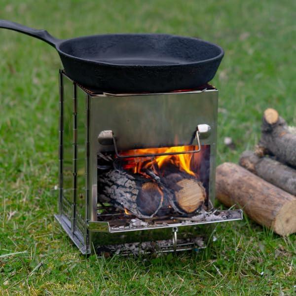 Estufa de Camping Plegable Wakeman de Acero Inoxidable 1.70 kg