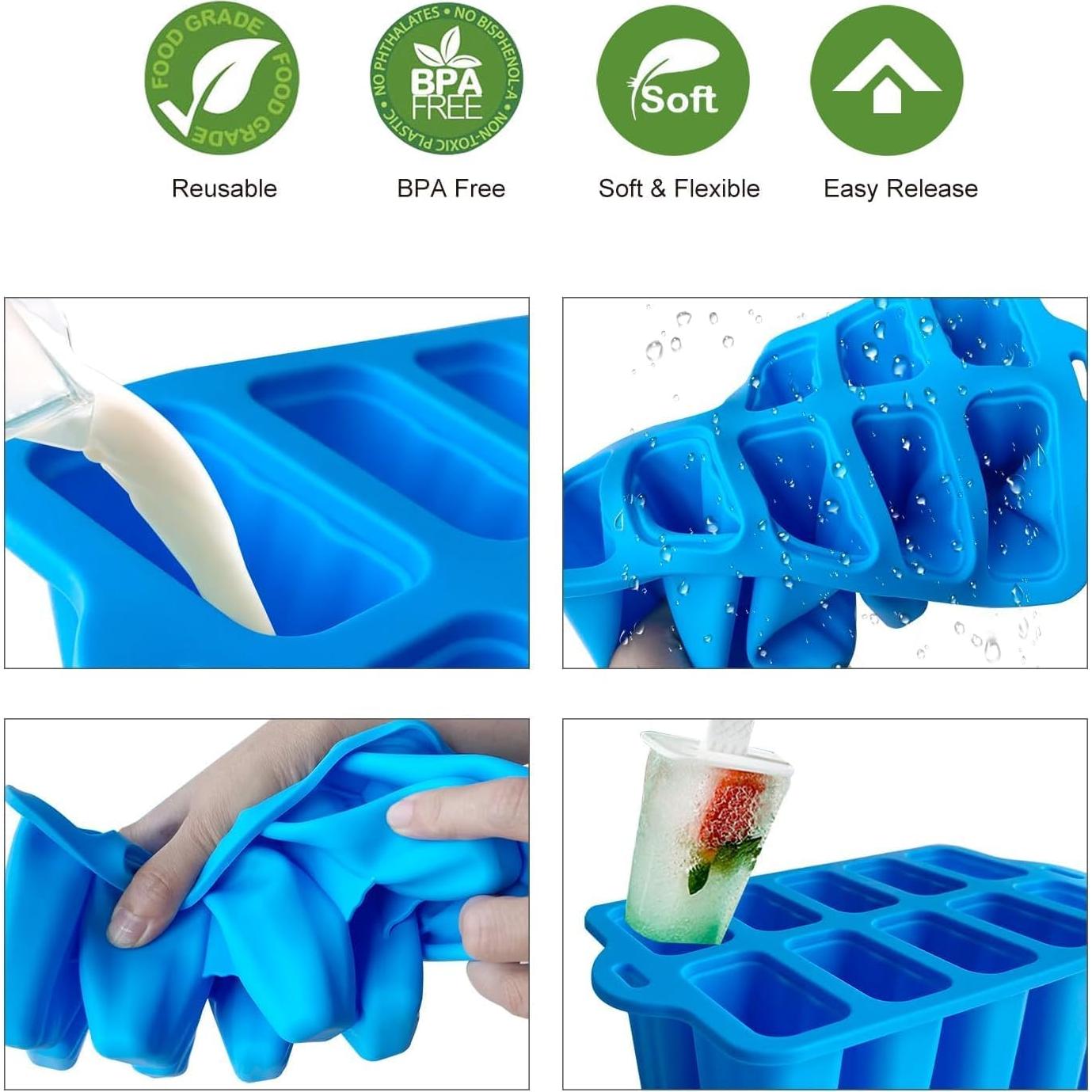 Moldes de Paletas de Silicona Midnadiy 10 Cavidades Libre BPA