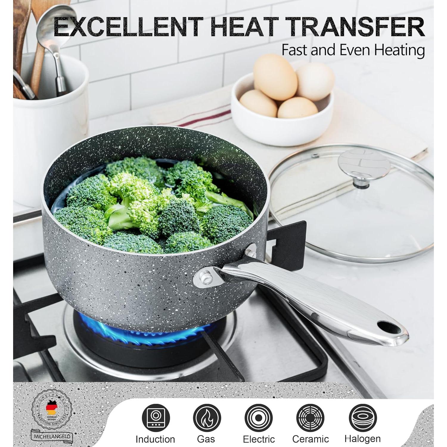 Set de Cacerolas MICHELANGELO 3 Piezas Antiadherentes