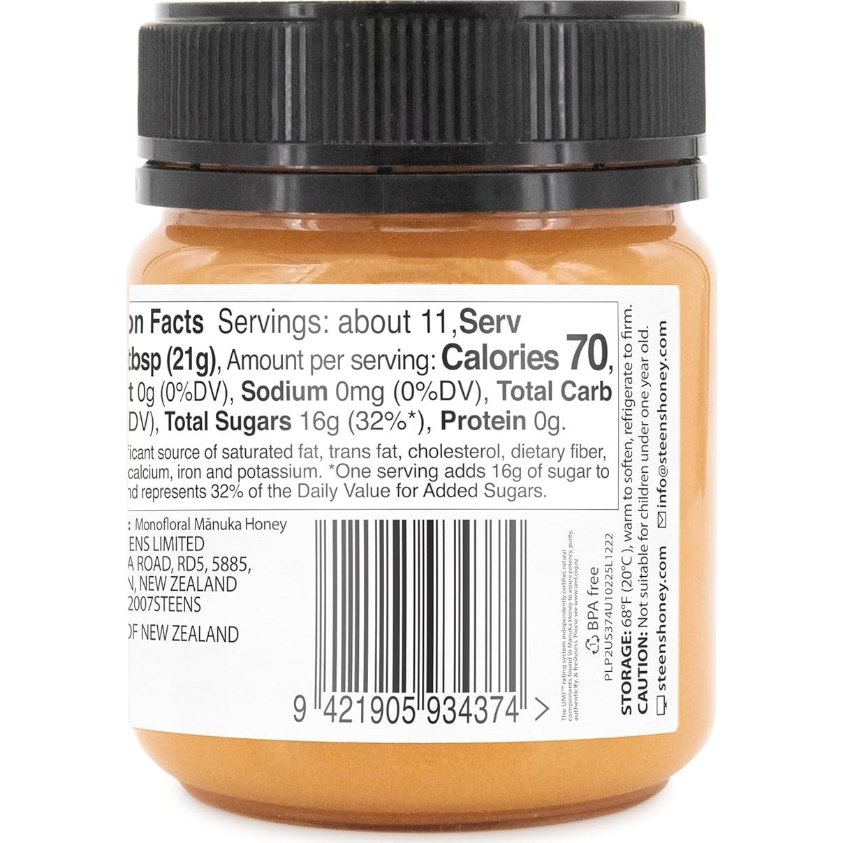 Miel de Manuka Steens 100% Cruda UMF 10+ MGO 263+ 447 g