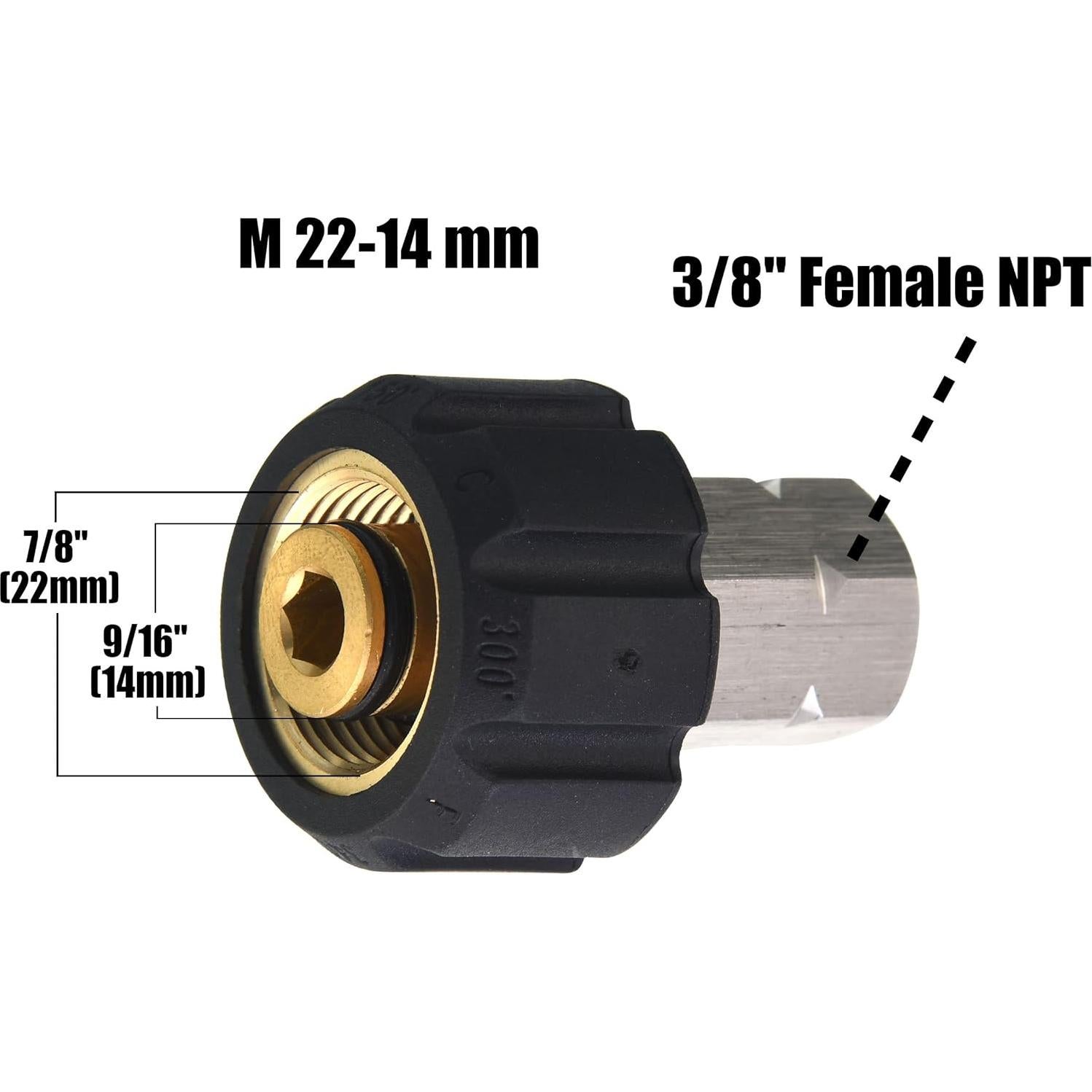Adaptador Lavadora a Presión Tool Daily M22 a NPT 3/8" 4500 PSI