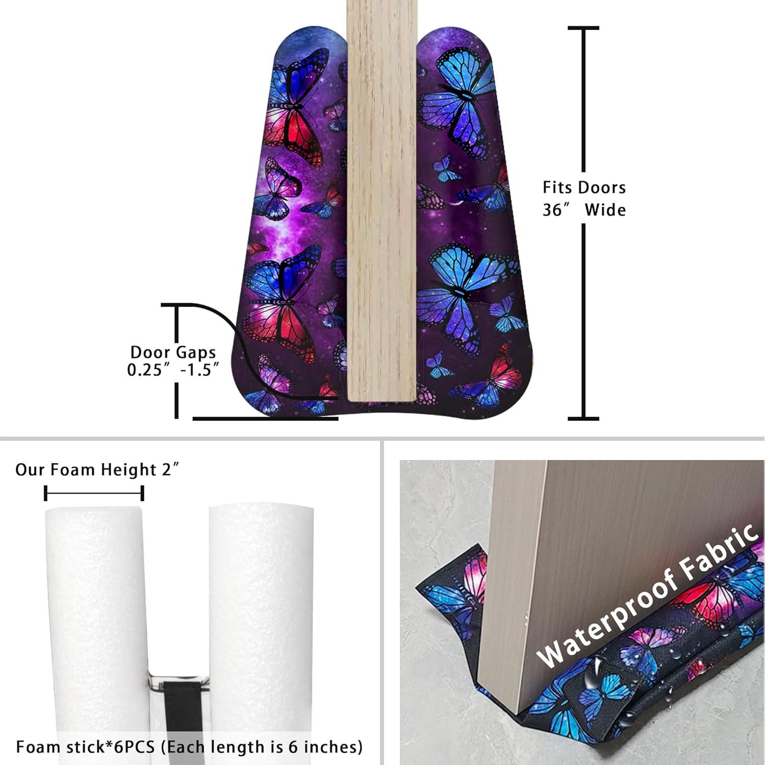 Barrera de Corrientes Ajustable Wuccjiu 91 cm Mariposa Púrpura