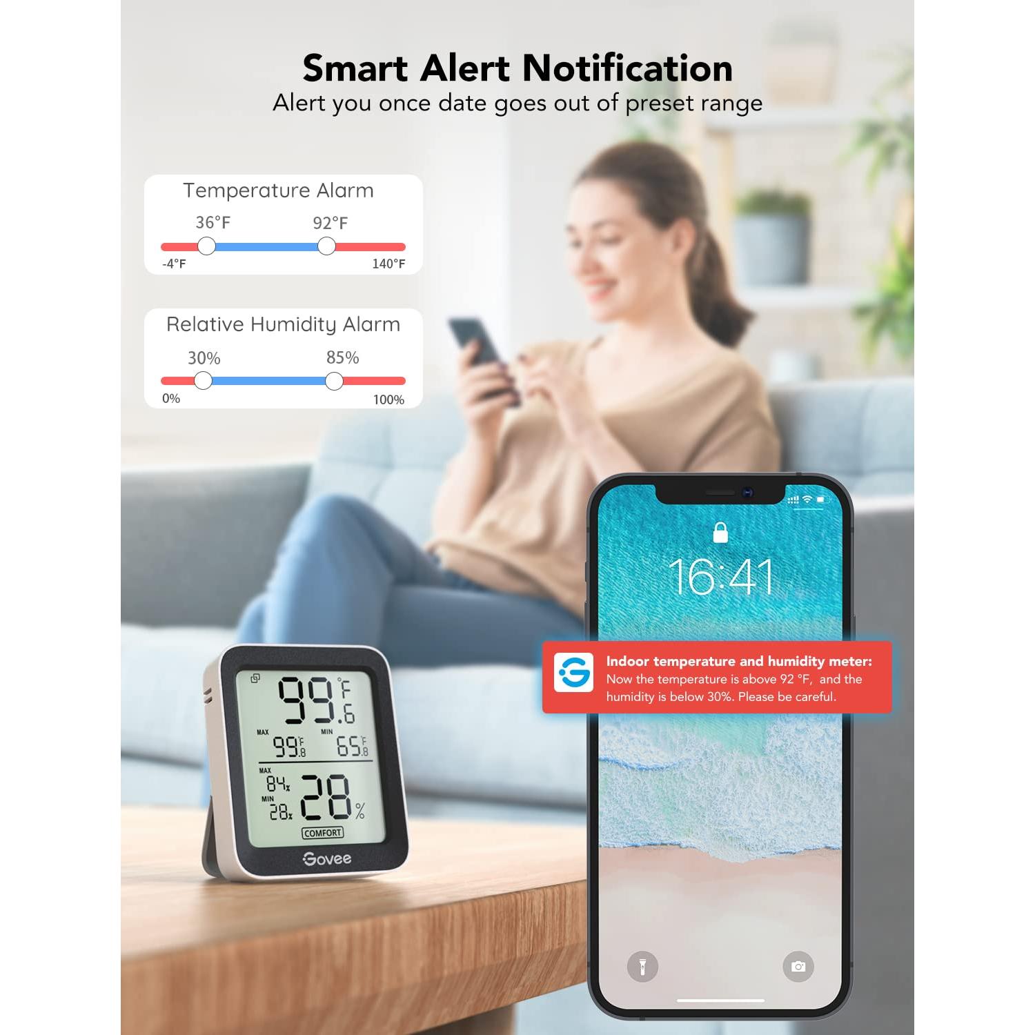 Higrómetro Termómetro Govee H5075 3 Paquete Bluetooth LCD
