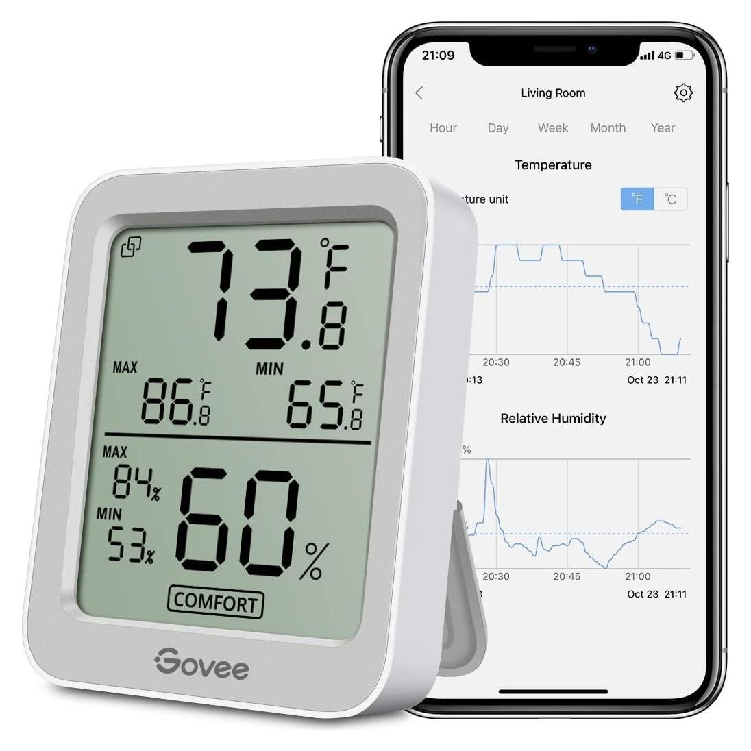 Higrómetro Digital Bluetooth Govee H5075 con Pantalla LCD