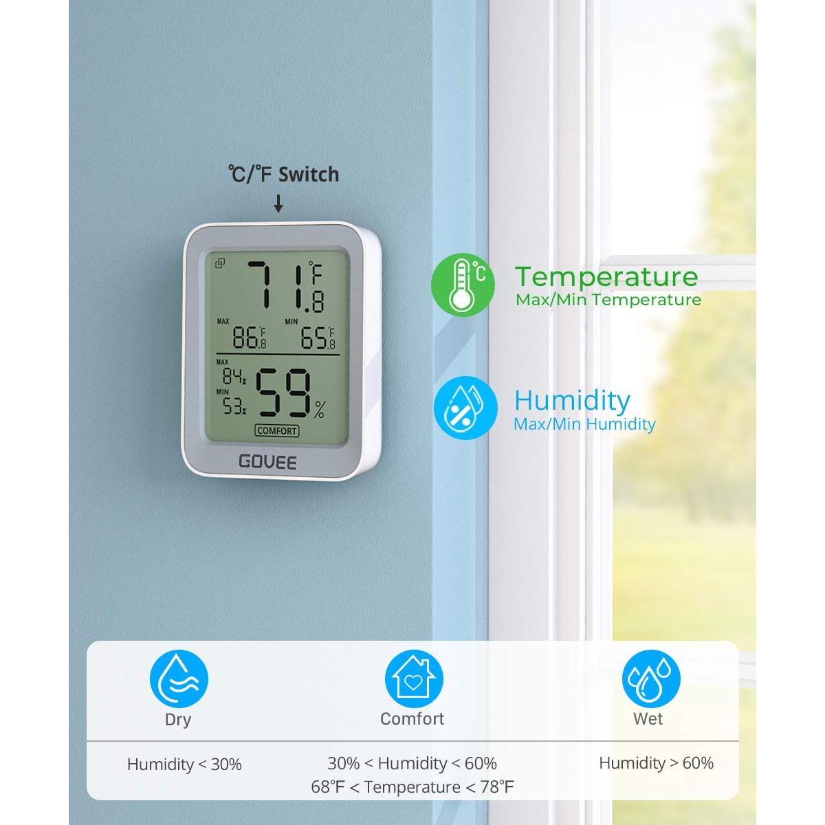 Higrómetro Digital Bluetooth Govee H5075 con Pantalla LCD