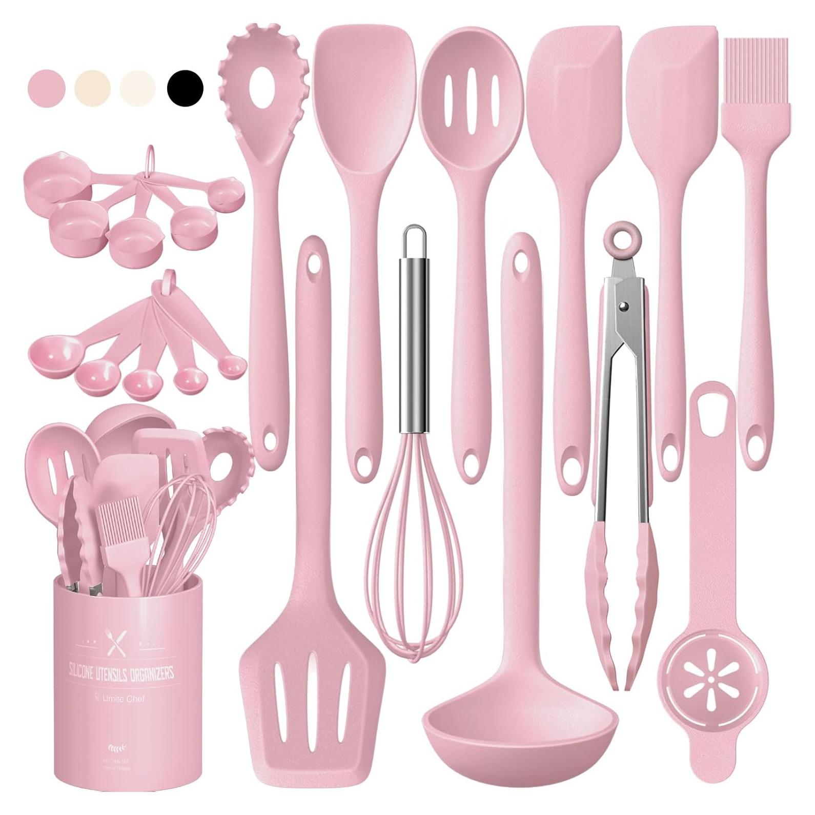 Set de Utensilios de Cocina Umite Chef 22 Piezas Silicona Rosa