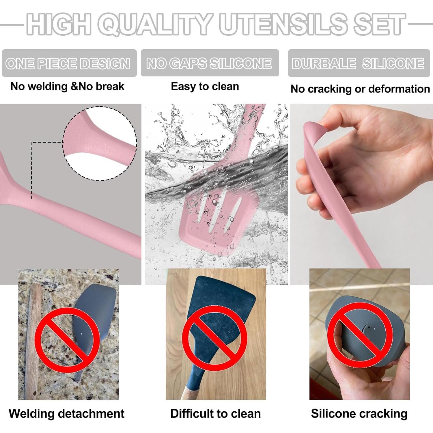 Set de Utensilios de Cocina Umite Chef 22 Piezas Silicona Rosa