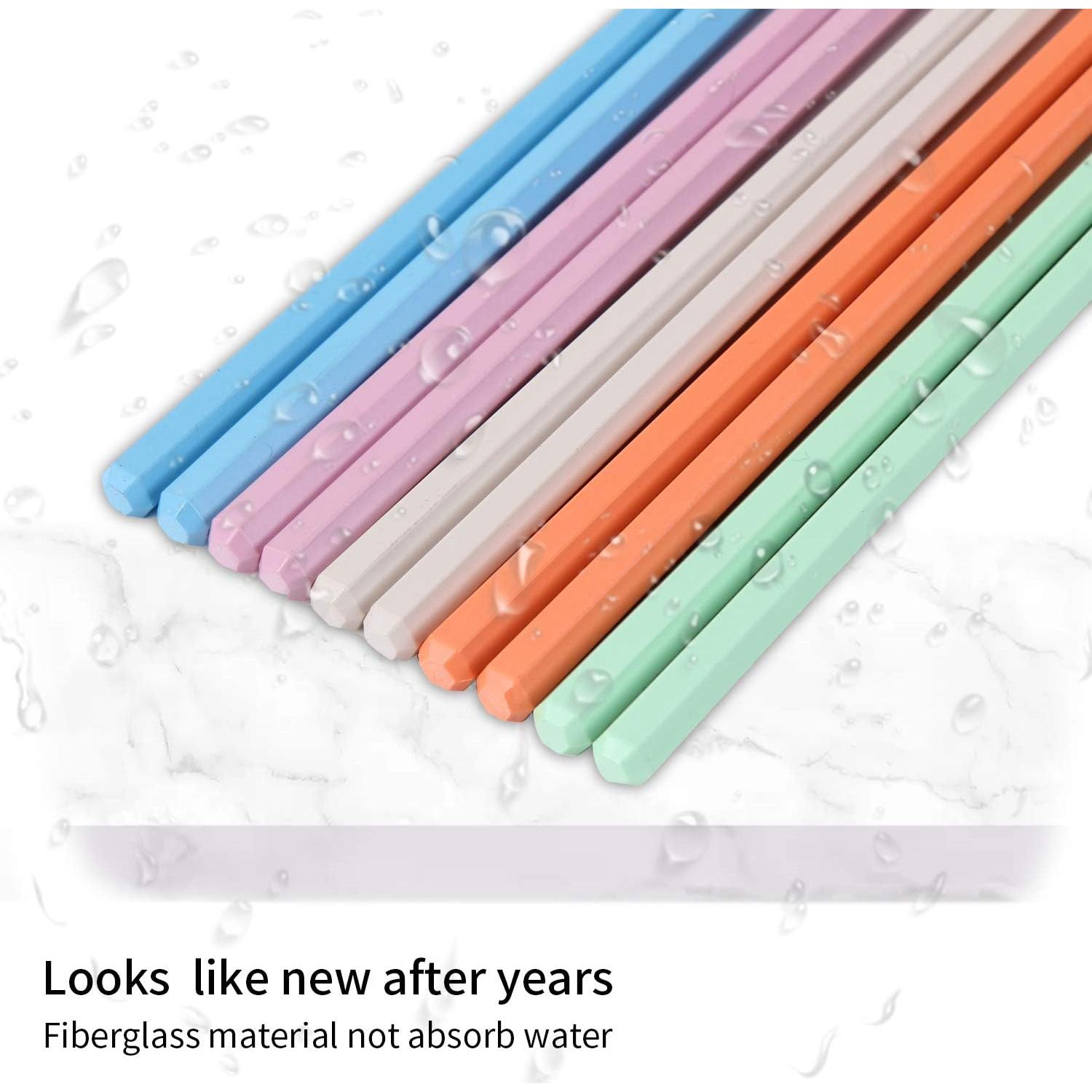 Palillos de Fibra de Vidrio Coloridos HuaLan, 24.1 cm, 5 Pares