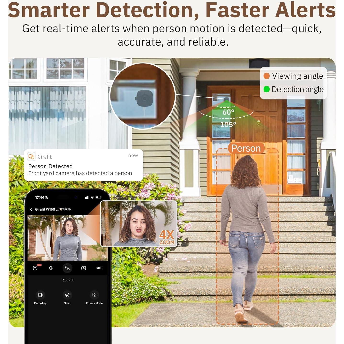 Cámara de Ventana Girafit 3MP 2K WiFi con Visión Nocturna
