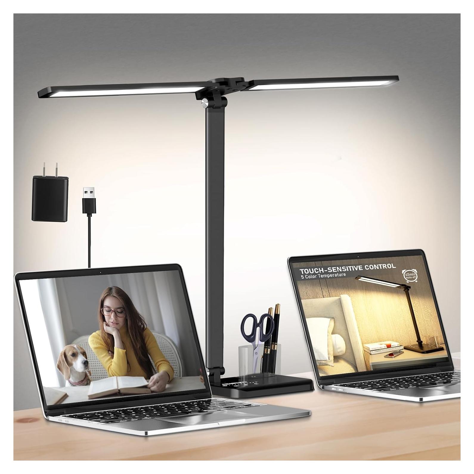 Lámpara de Escritorio LED CHARYJOD Regulable con USB 50 Modos