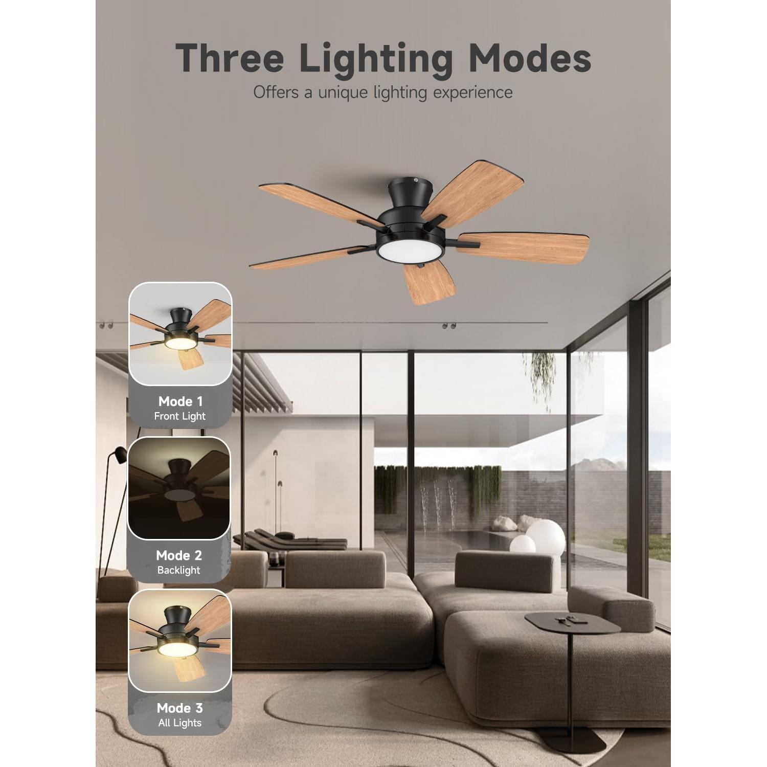 Ventilador de Techo TALOYA 46" con Luz LED y Control Remoto