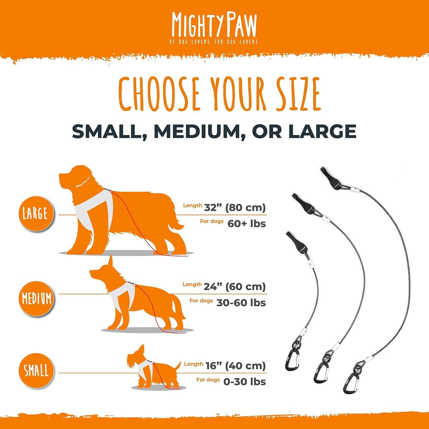 Cinturón de Seguridad para Perros Mighty Paw - 40.64 cm - Resistente a Mordeduras