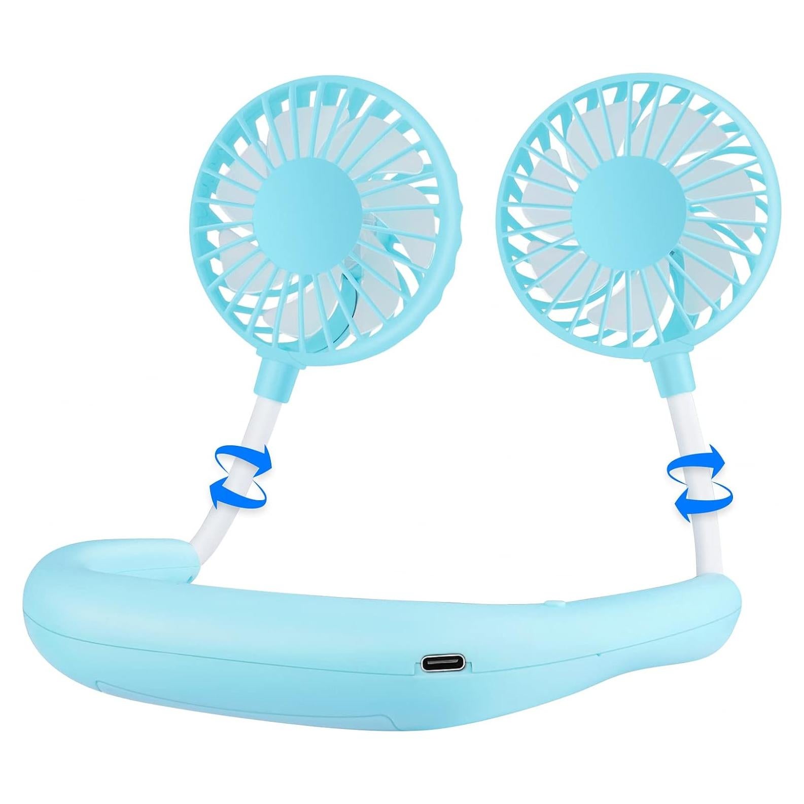 Ventilador de Cuello Portátil Haomaomao 2500 mAh USB Azul