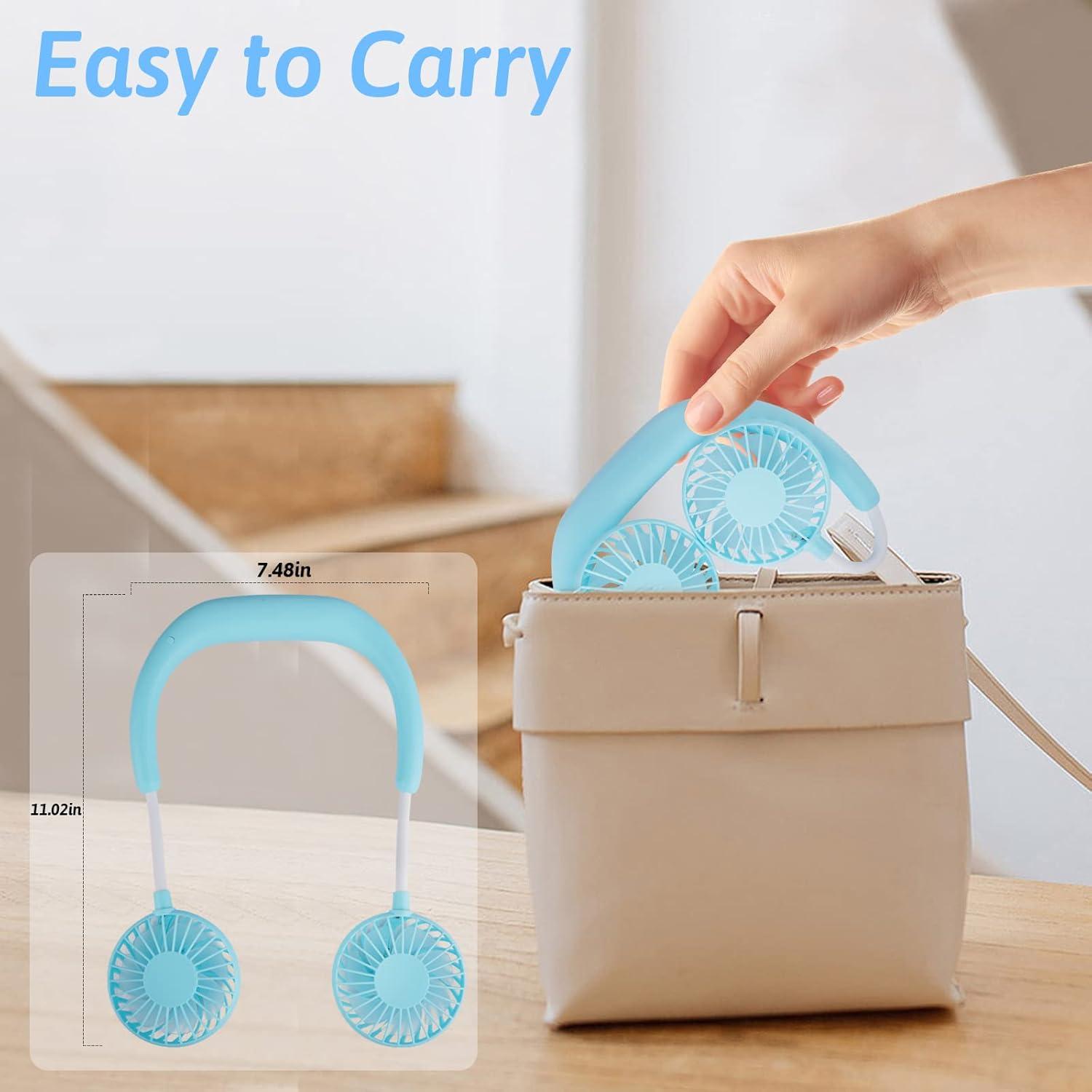 Ventilador de Cuello Portátil Haomaomao 2500 mAh USB Azul