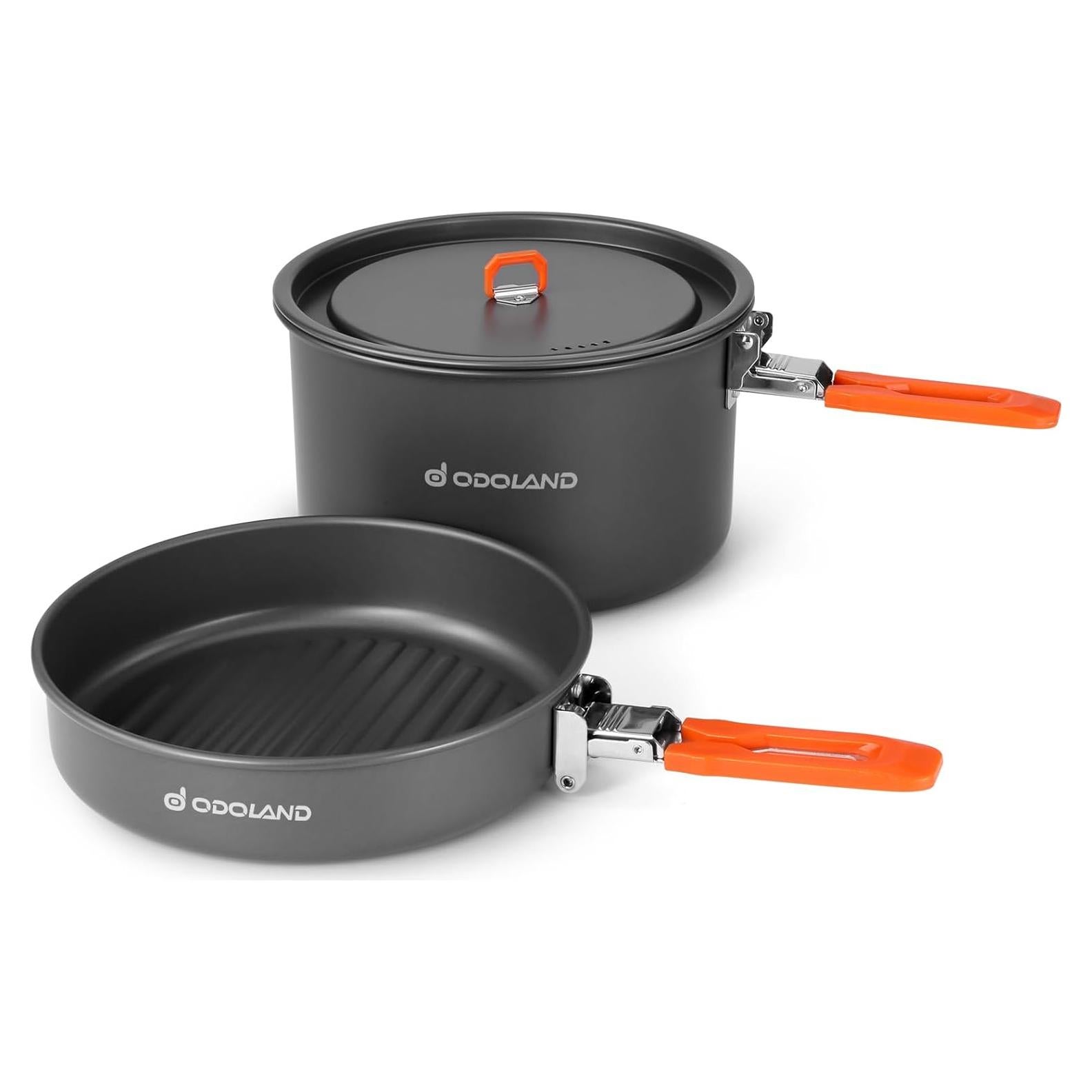Kit de Cocina Camping Odoland Olla 1.9L y Sartén 0.86L