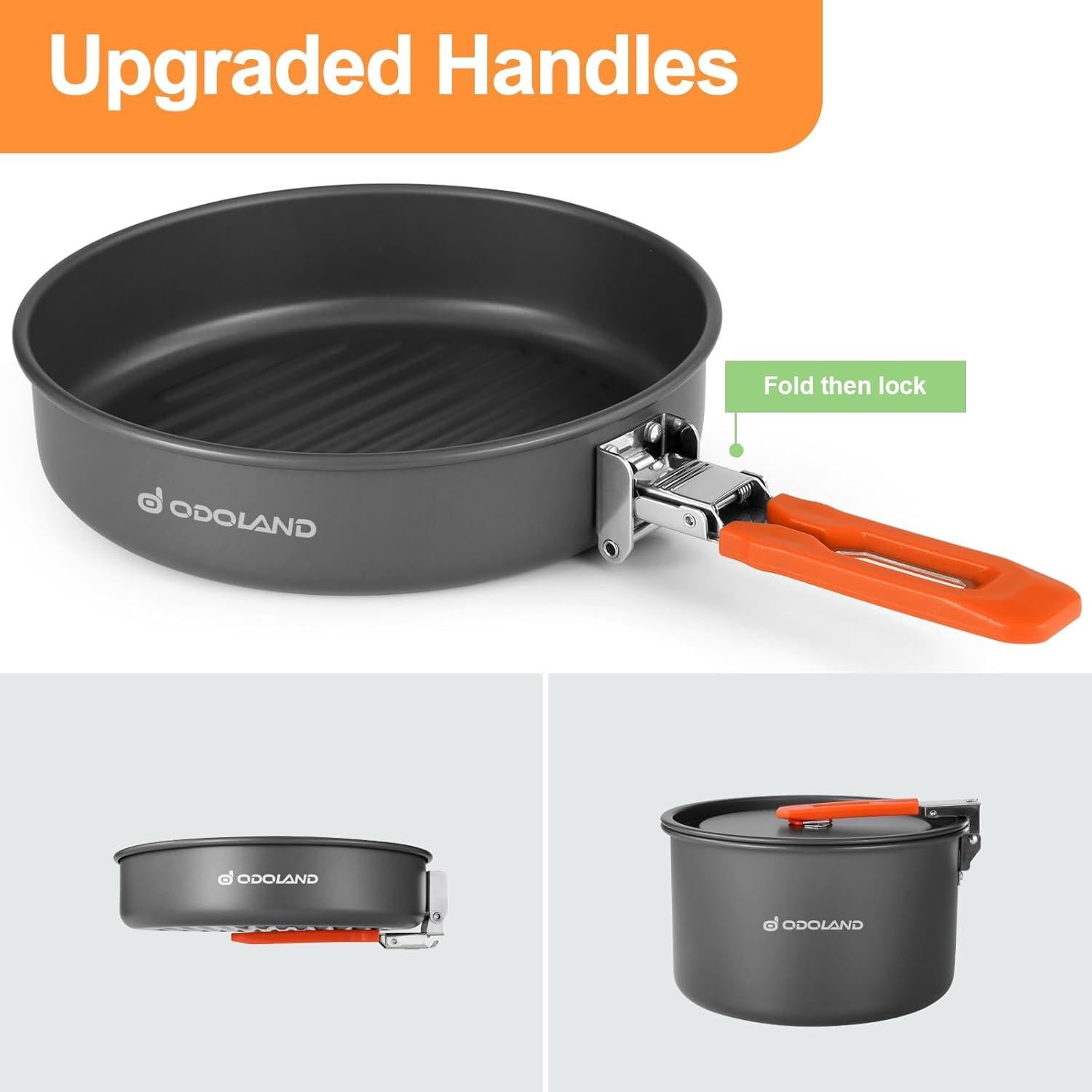 Kit de Cocina Camping Odoland Olla 1.9L y Sartén 0.86L